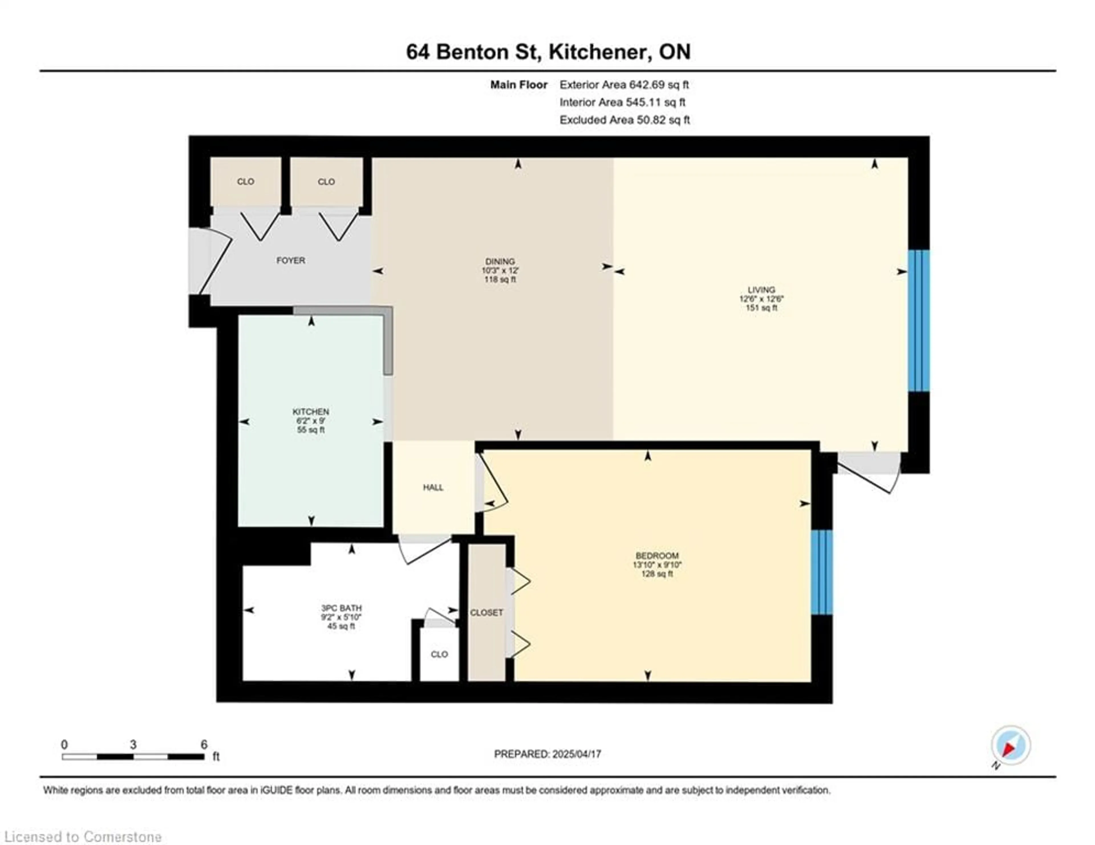 Floor plan for 64 Benton St #1102, Kitchener Ontario N2G 4L9