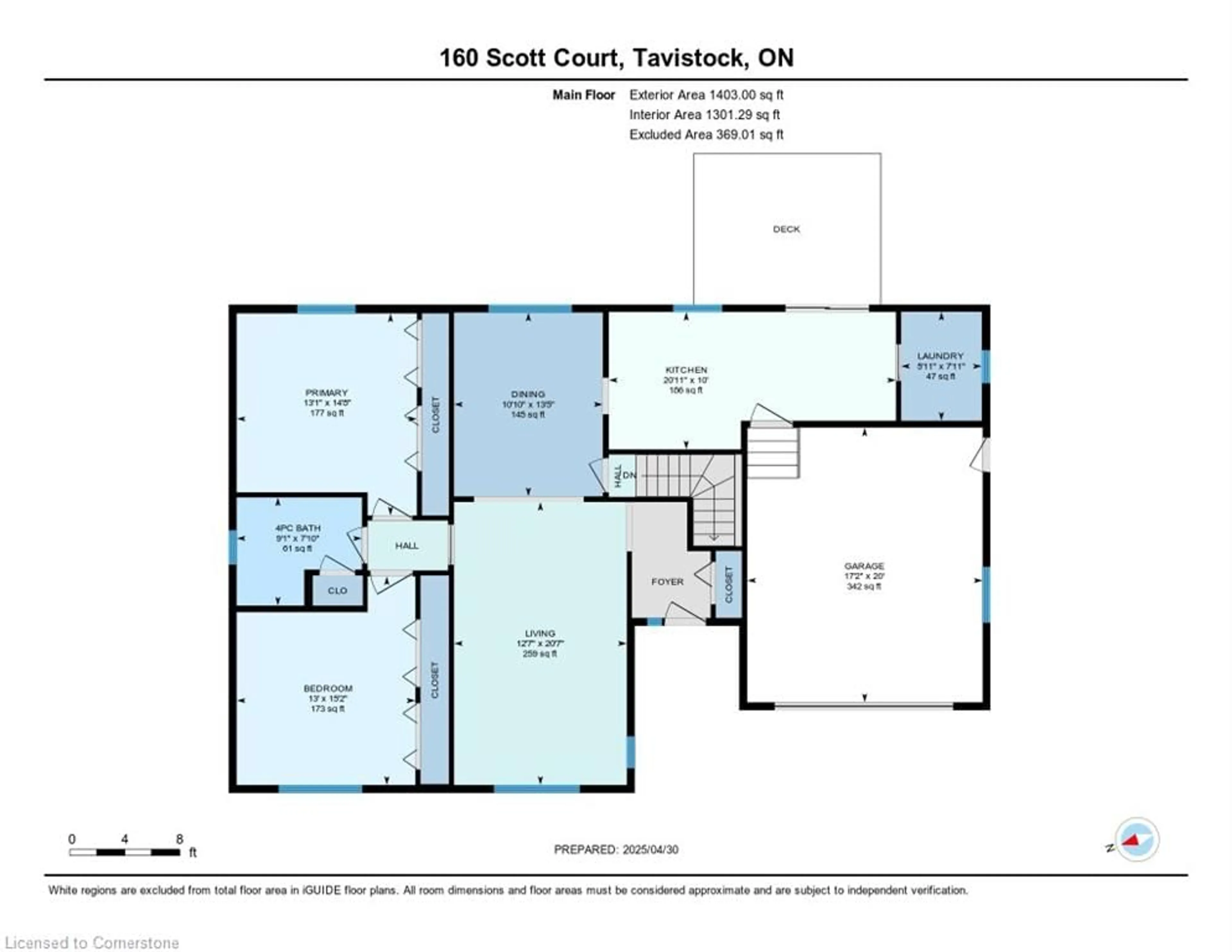 Floor plan for 160 Scott Crt, Tavistock Ontario N0B 2R0