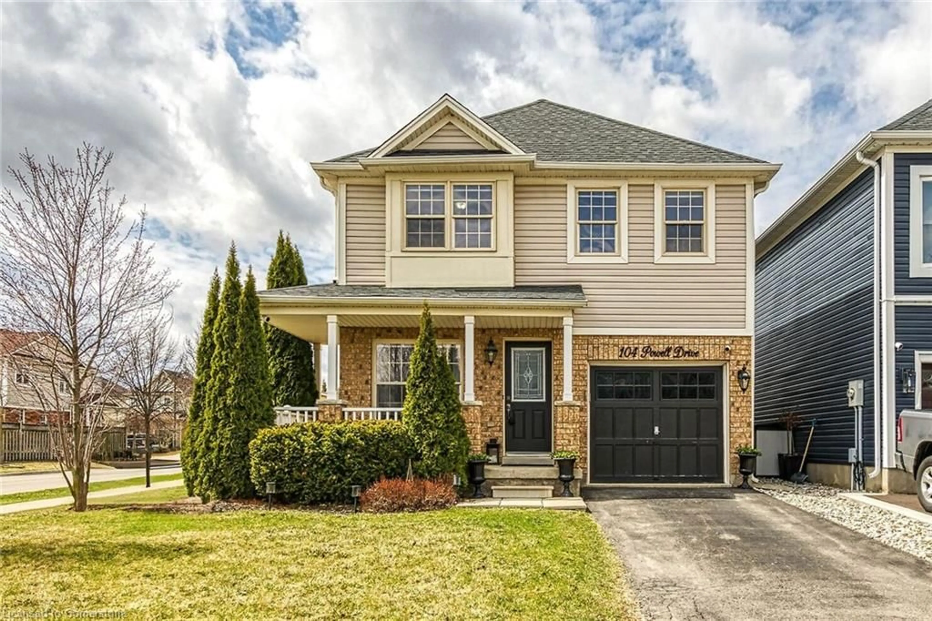 Home with brick exterior material, street for 104 Powell Dr, Binbrook Ontario L0R 1C0