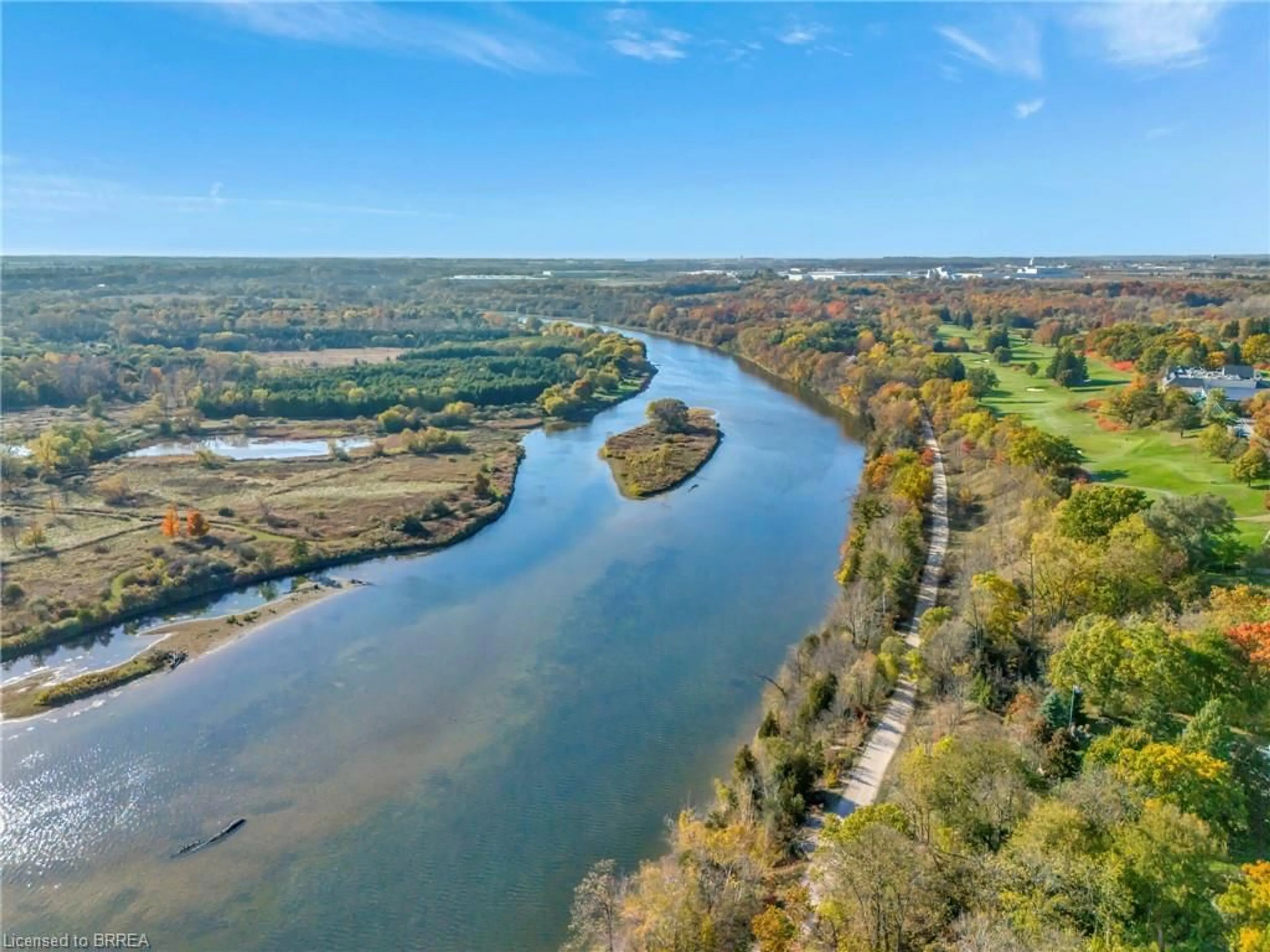 A pic from outside/outdoor area/front of a property/back of a property/a pic from drone, water/lake/river/ocean view for 1 Gaywood Gdns, Brantford Ontario N3T 5J7