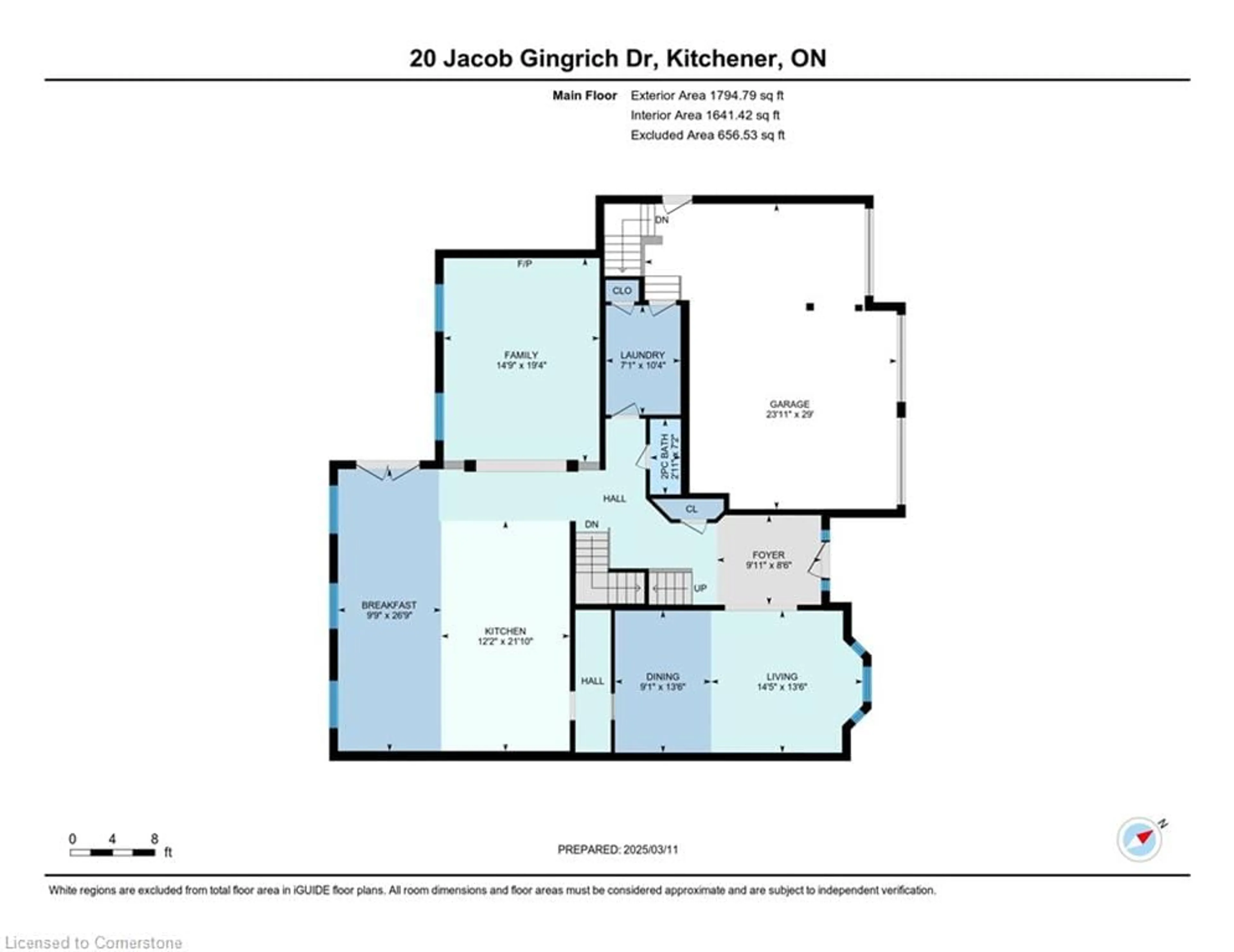 Floor plan for 20 Jacob Gingrich Dr, Kitchener Ontario N2P 2X9