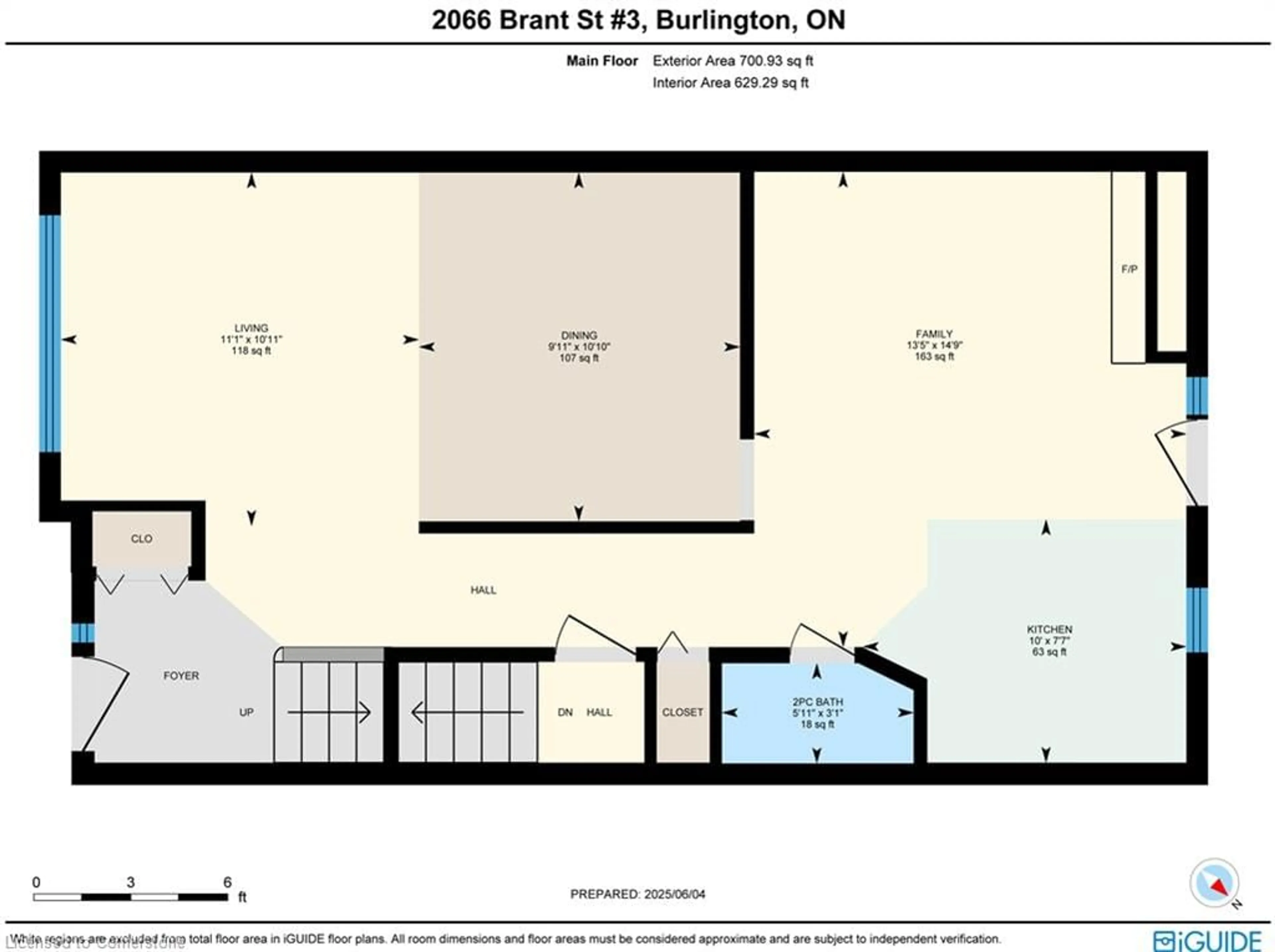 Floor plan for 2066 Brant St #3, Burlington Ontario L7P 3A6