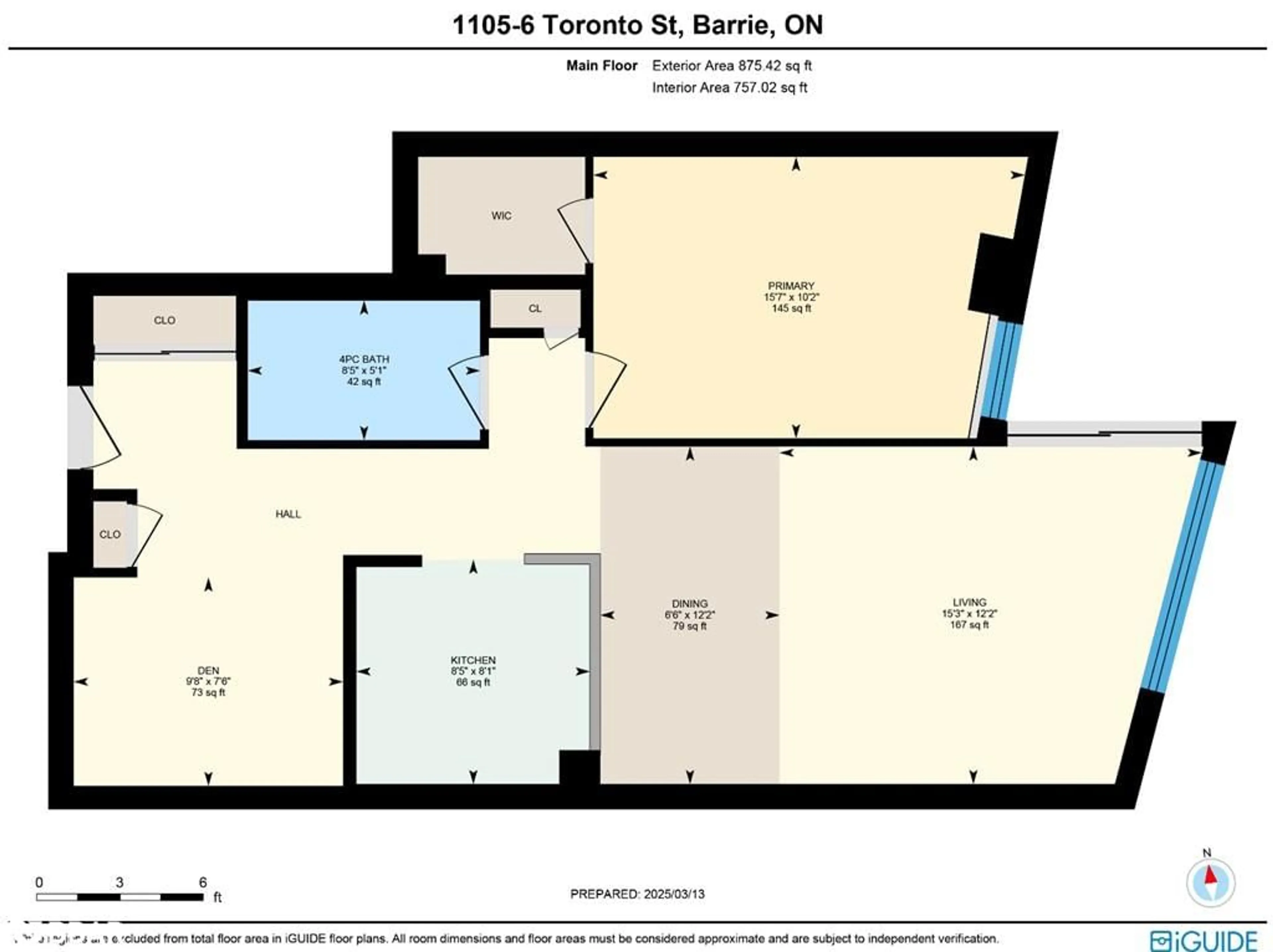 Floor plan for 6 Toronto St #1105, Barrie Ontario L4N 9R2