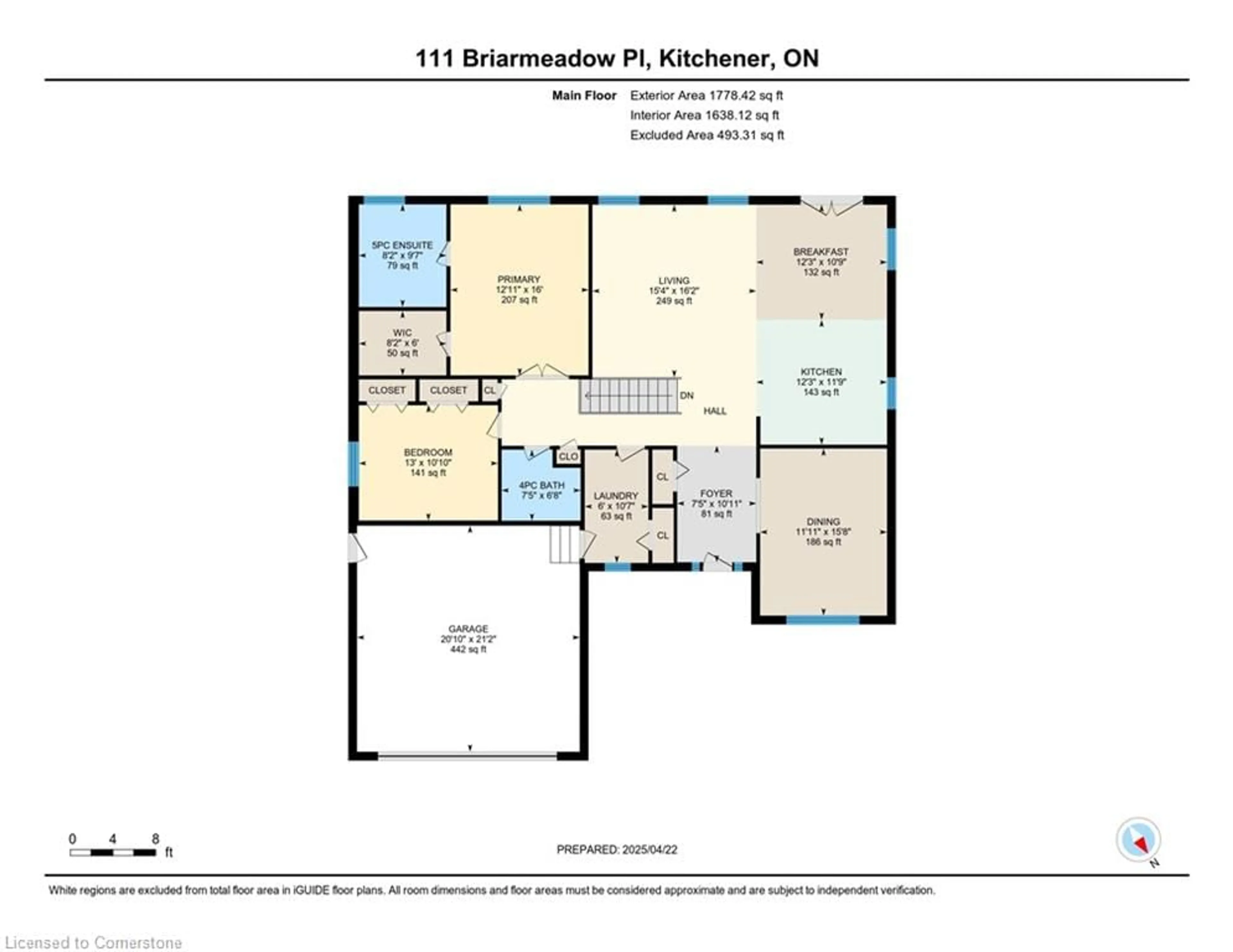 Floor plan for 111 Briarmeadow Pl, Kitchener Ontario N2A 4C6
