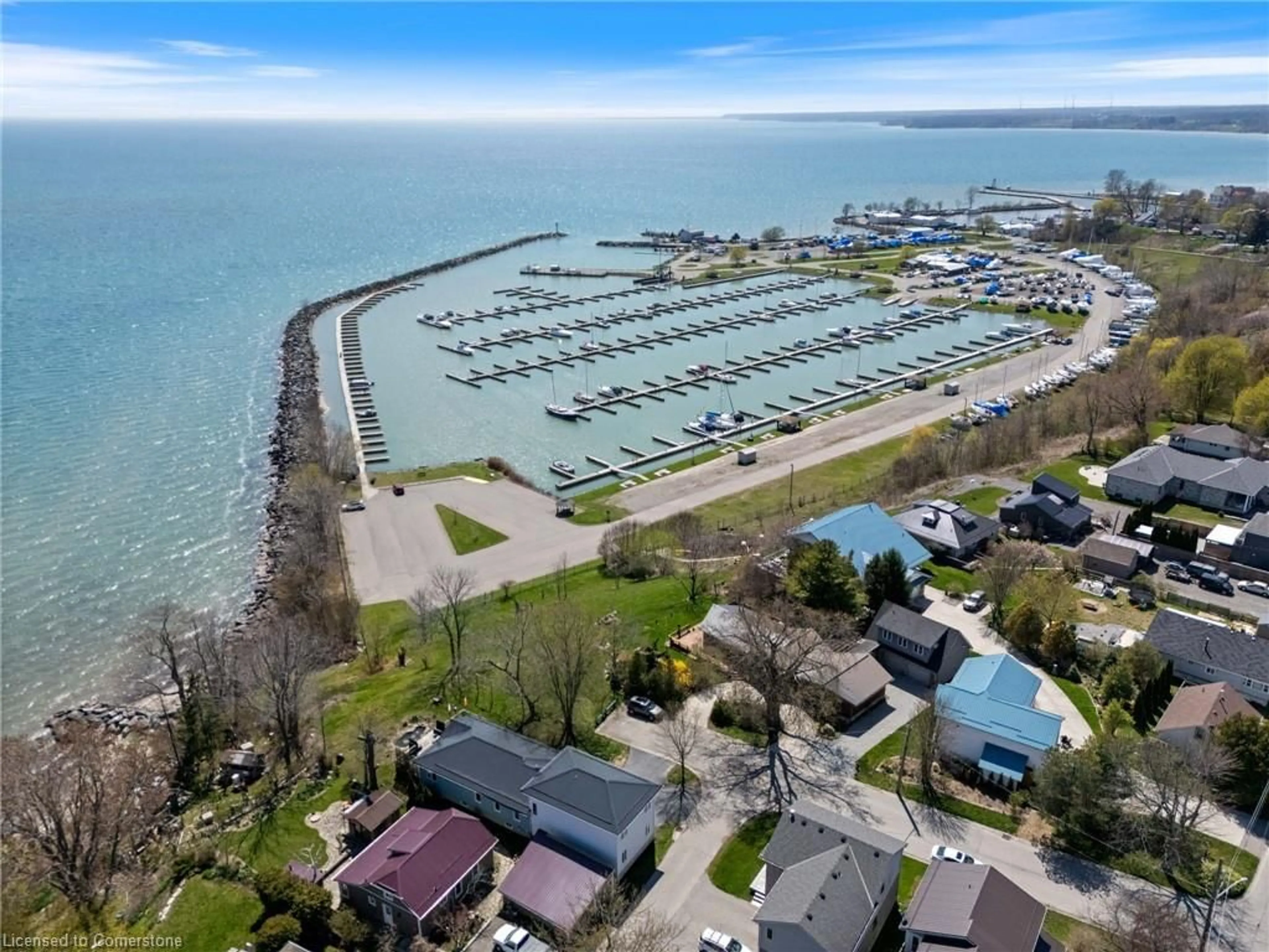 A pic from outside/outdoor area/front of a property/back of a property/a pic from drone, water/lake/river/ocean view for 2 Buena St, Port Dover Ontario N0A 1N7