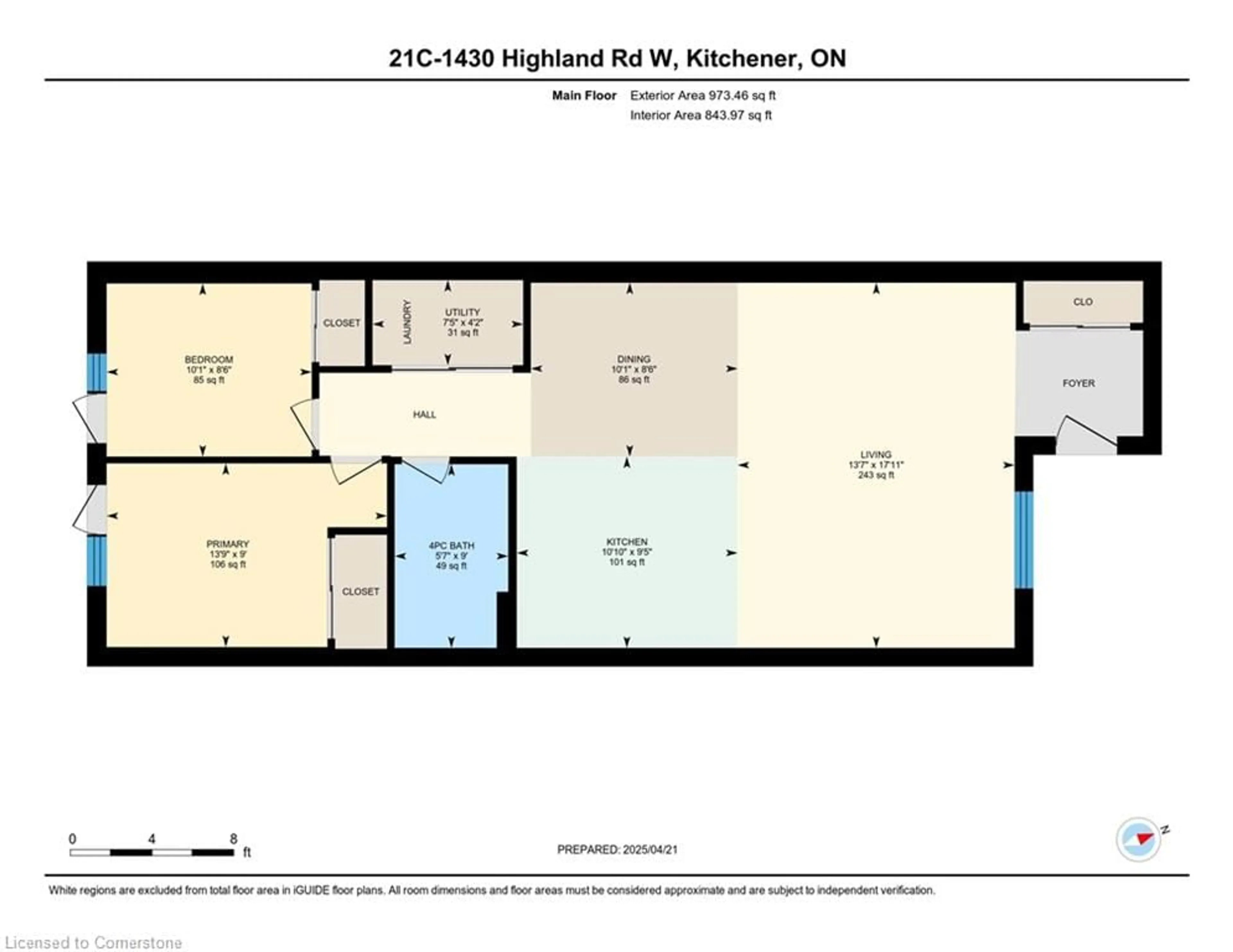 Floor plan for 1430 Highland Rd #21C, Kitchener Ontario N2N 0C3