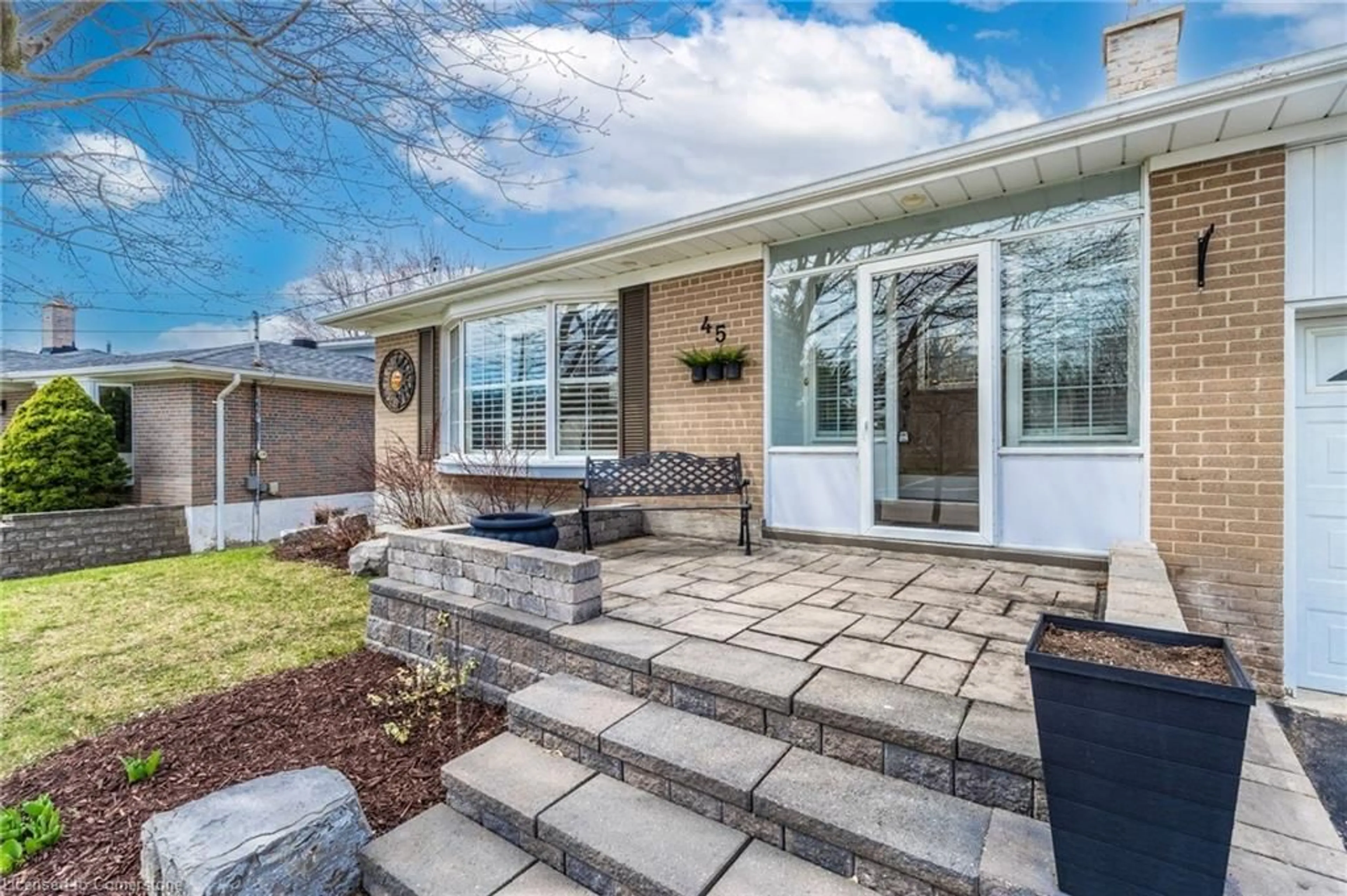 Home with brick exterior material, street for 45 Stockman Cres, Georgetown Ontario L7G 1J5
