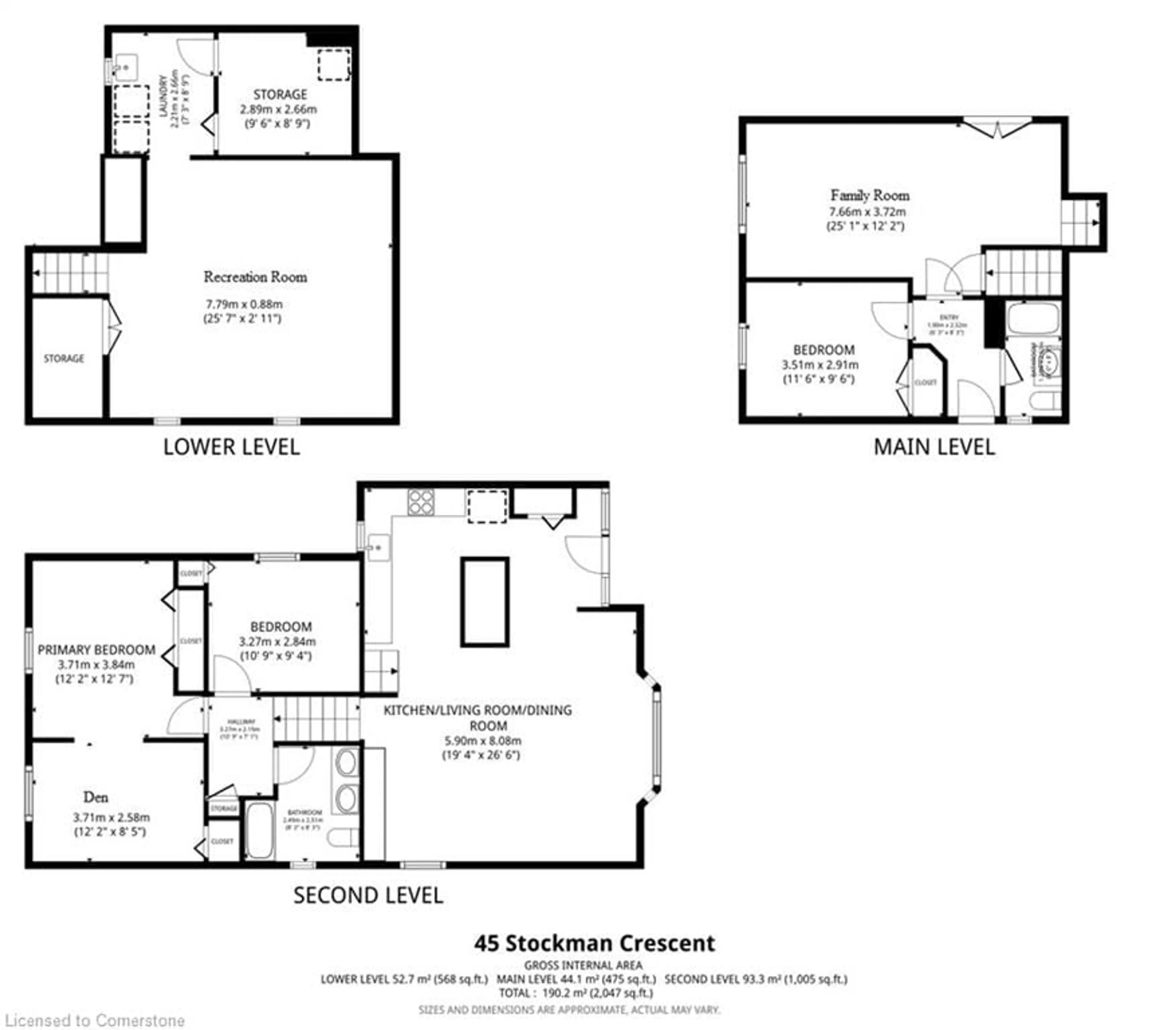 Floor plan for 45 Stockman Cres, Georgetown Ontario L7G 1J5