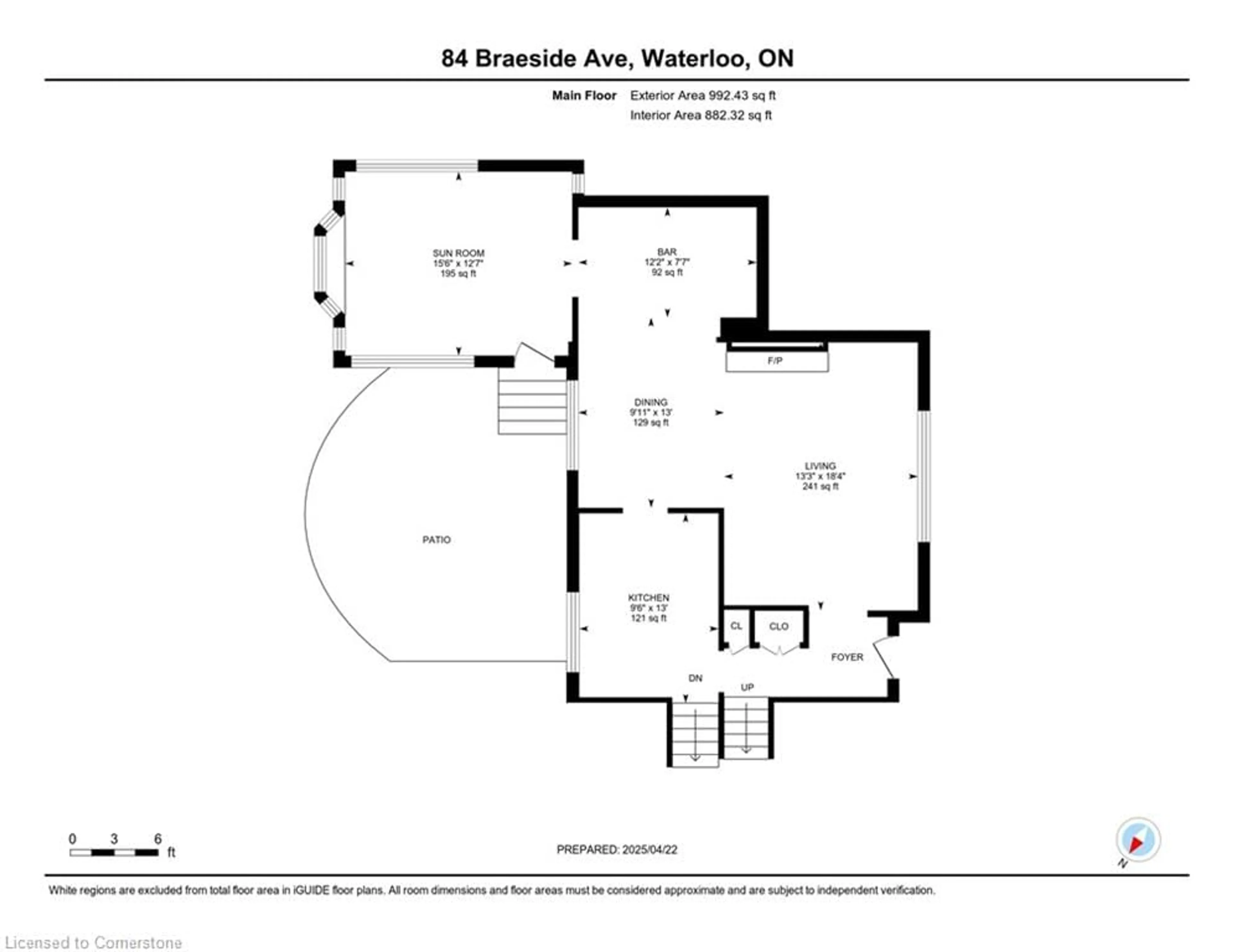 Floor plan for 84 Braeside Ave, Waterloo Ontario N2J 2C6