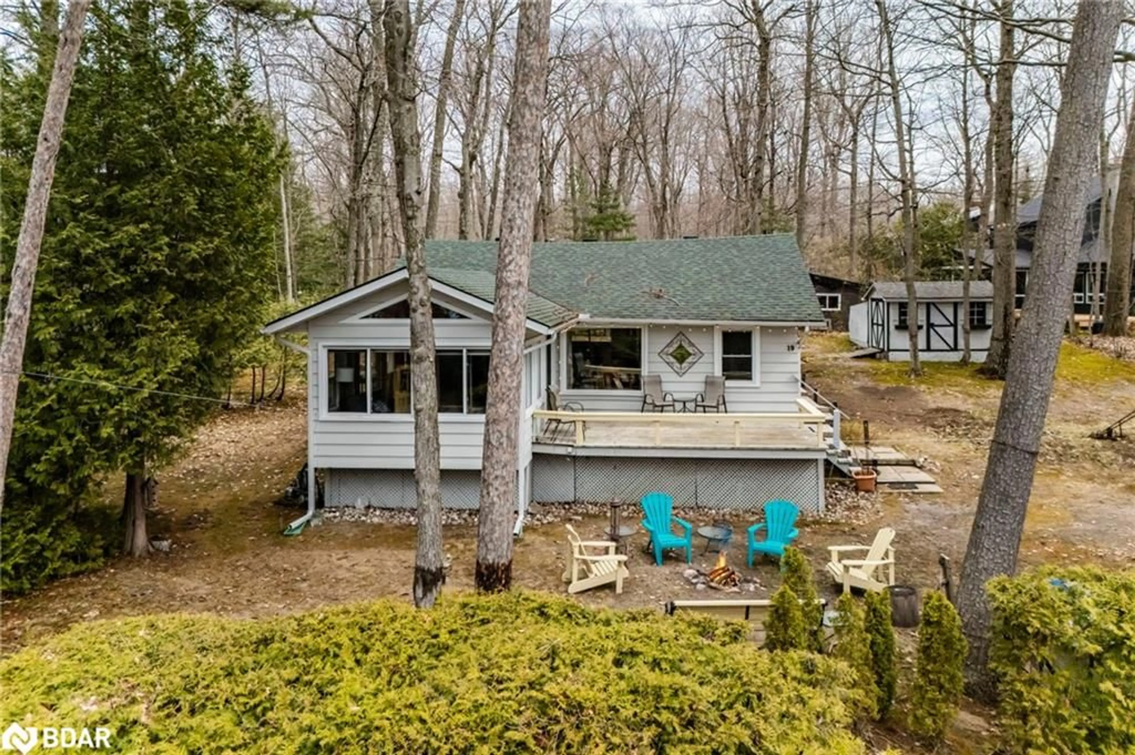 A pic from outside/outdoor area/front of a property/back of a property/a pic from drone, water/lake/river/ocean view for 19 Beau Rivage Ave, Tiny Ontario L9M 0H5