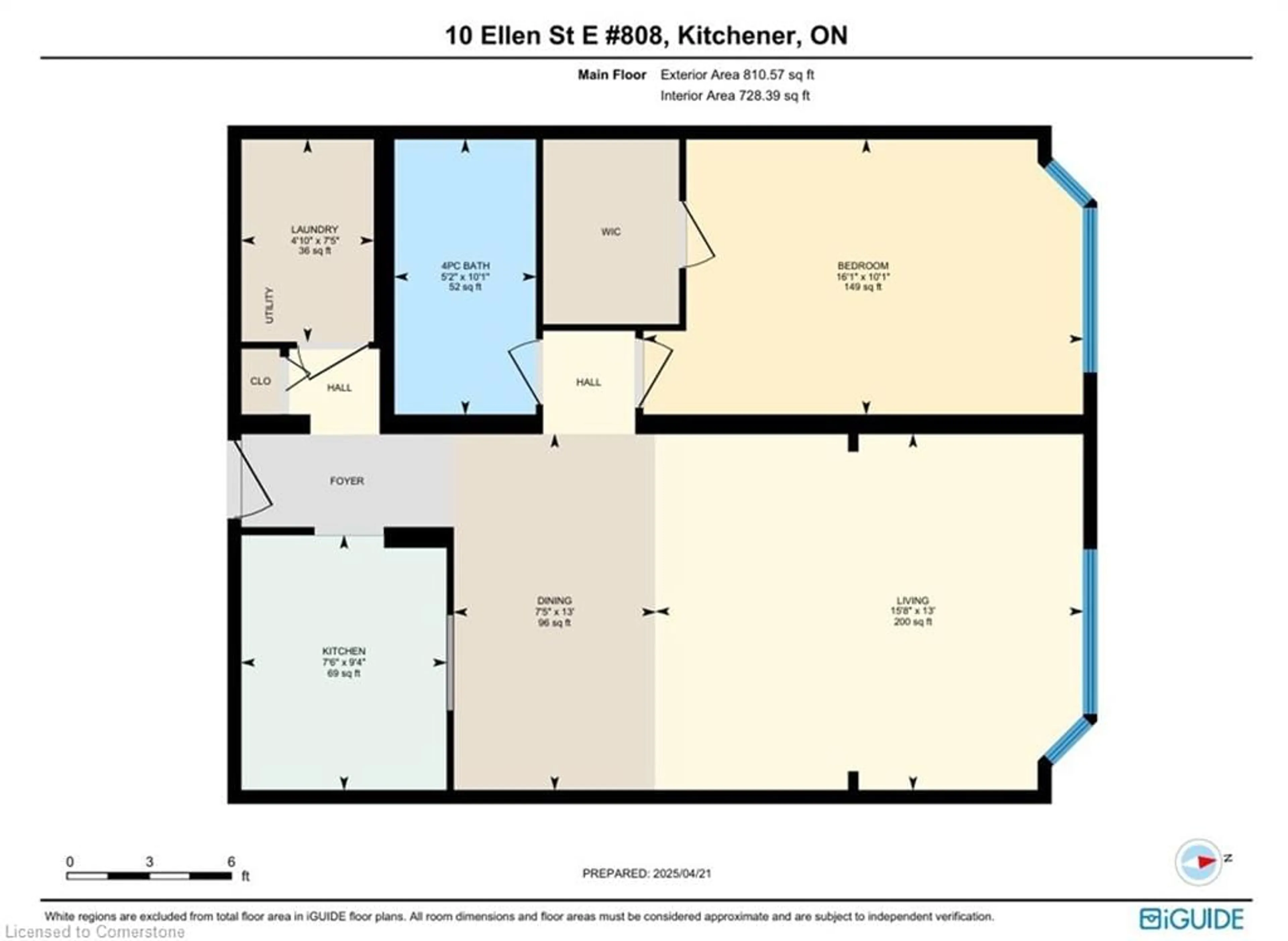 Floor plan for 10 Ellen St #808, Kitchener Ontario N2H 6R8