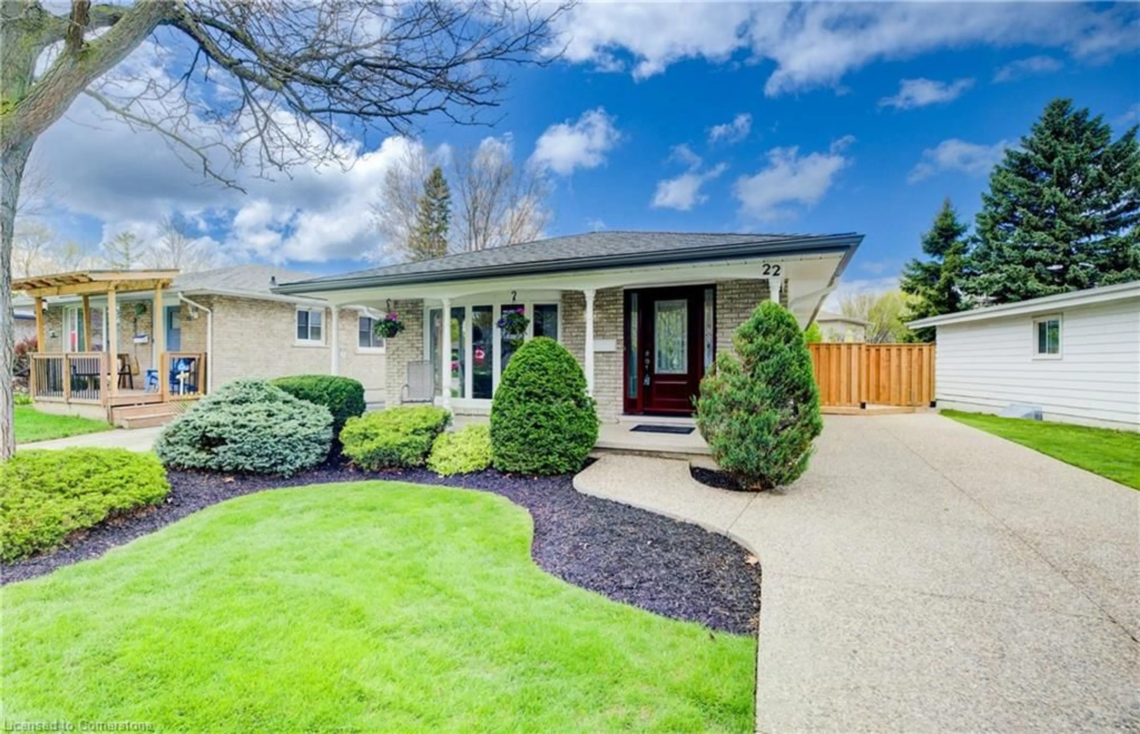 Home with vinyl exterior material, street for 22 Appalachian Cres, Kitchener Ontario N2E 1A4