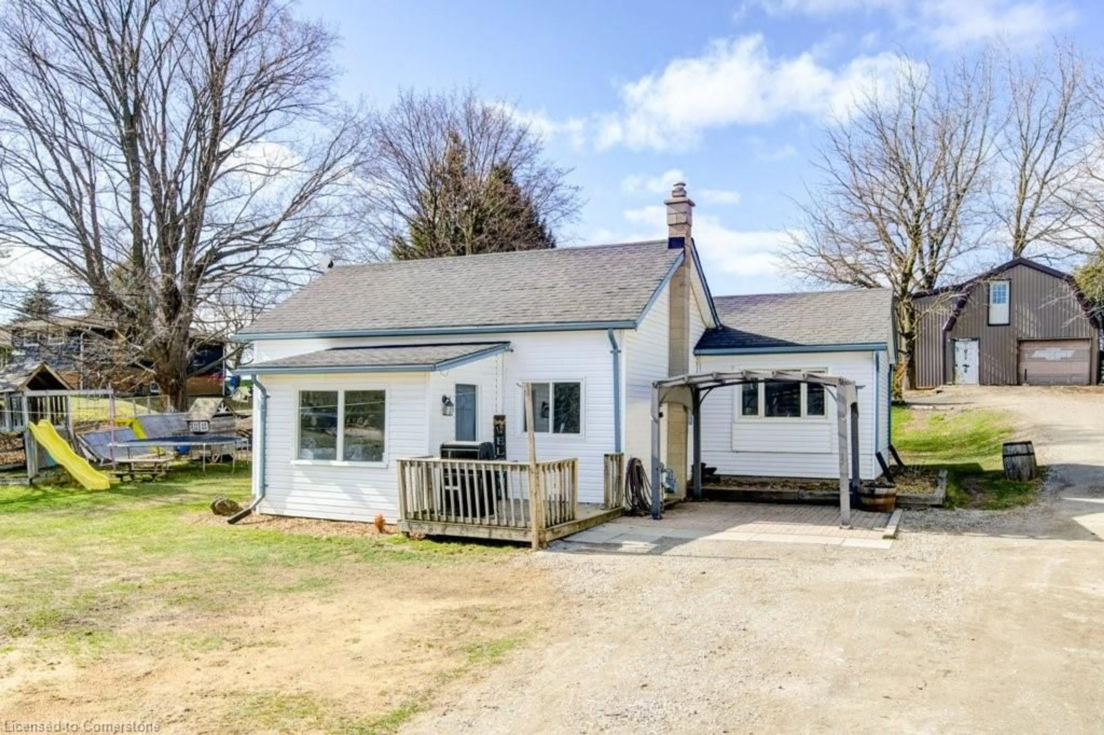 A pic from outside/outdoor area/front of a property/back of a property/a pic from drone, street for 684743 Hwy 2, East Zorra-Tavistock (Twp) Ontario N4S 7S7