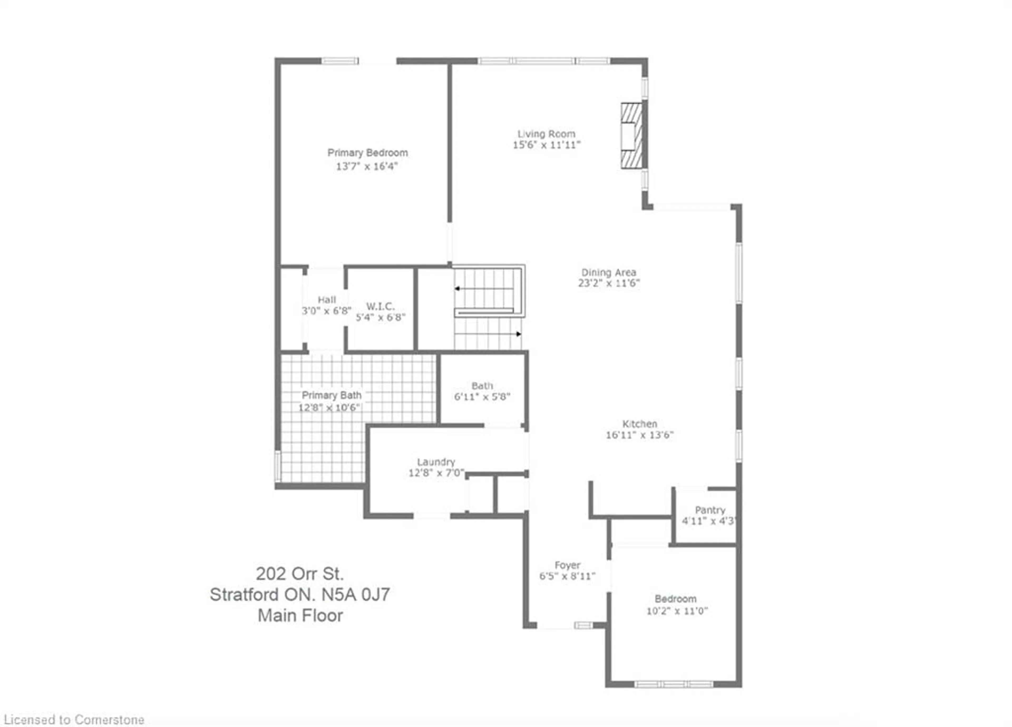 Floor plan for 202 Orr St, Stratford Ontario N5A 0J7