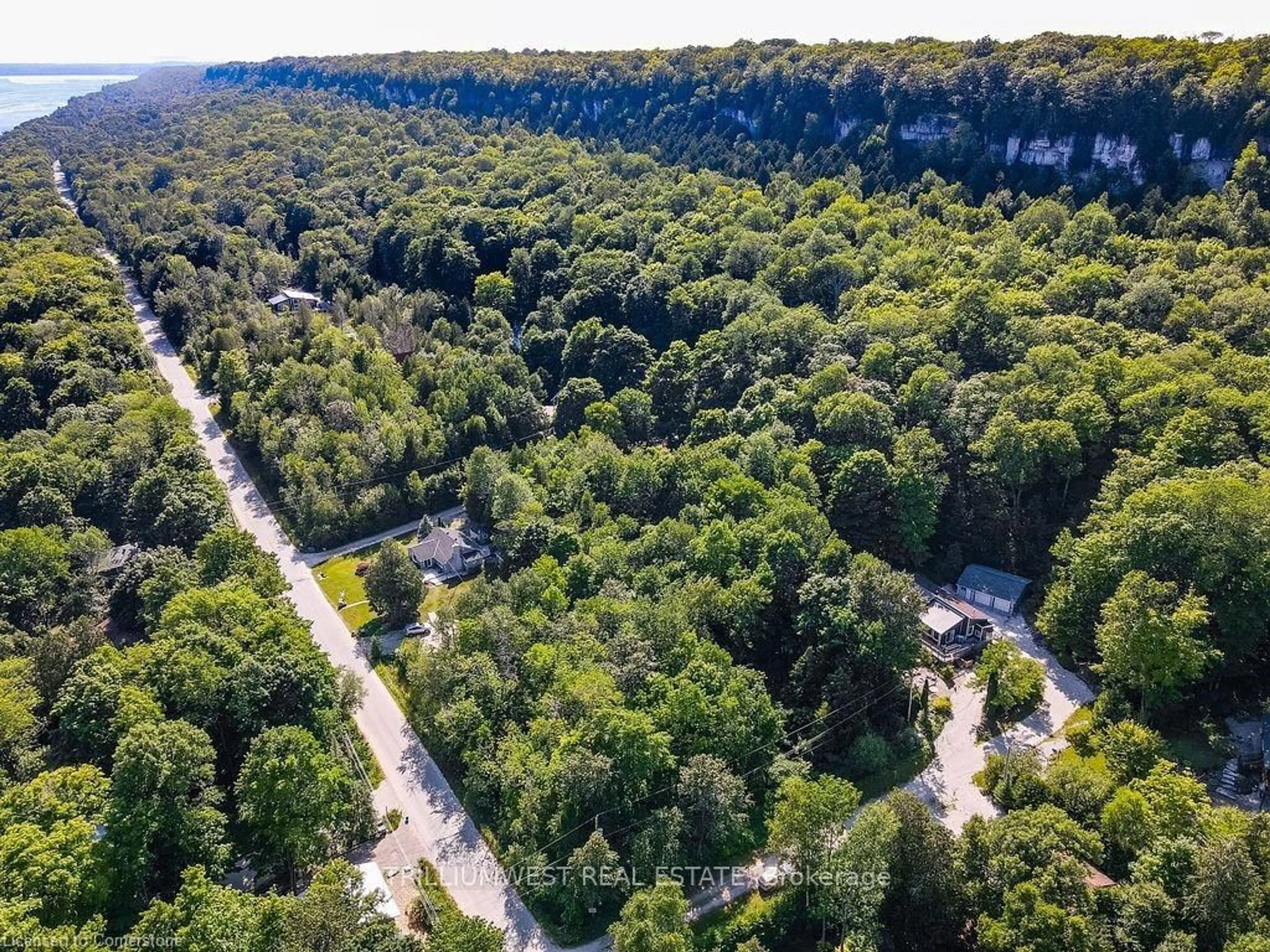 A pic from outside/outdoor area/front of a property/back of a property/a pic from drone, forest/trees view for 11 14th Ave, South Bruce Peninsula Ontario N0H 2T0