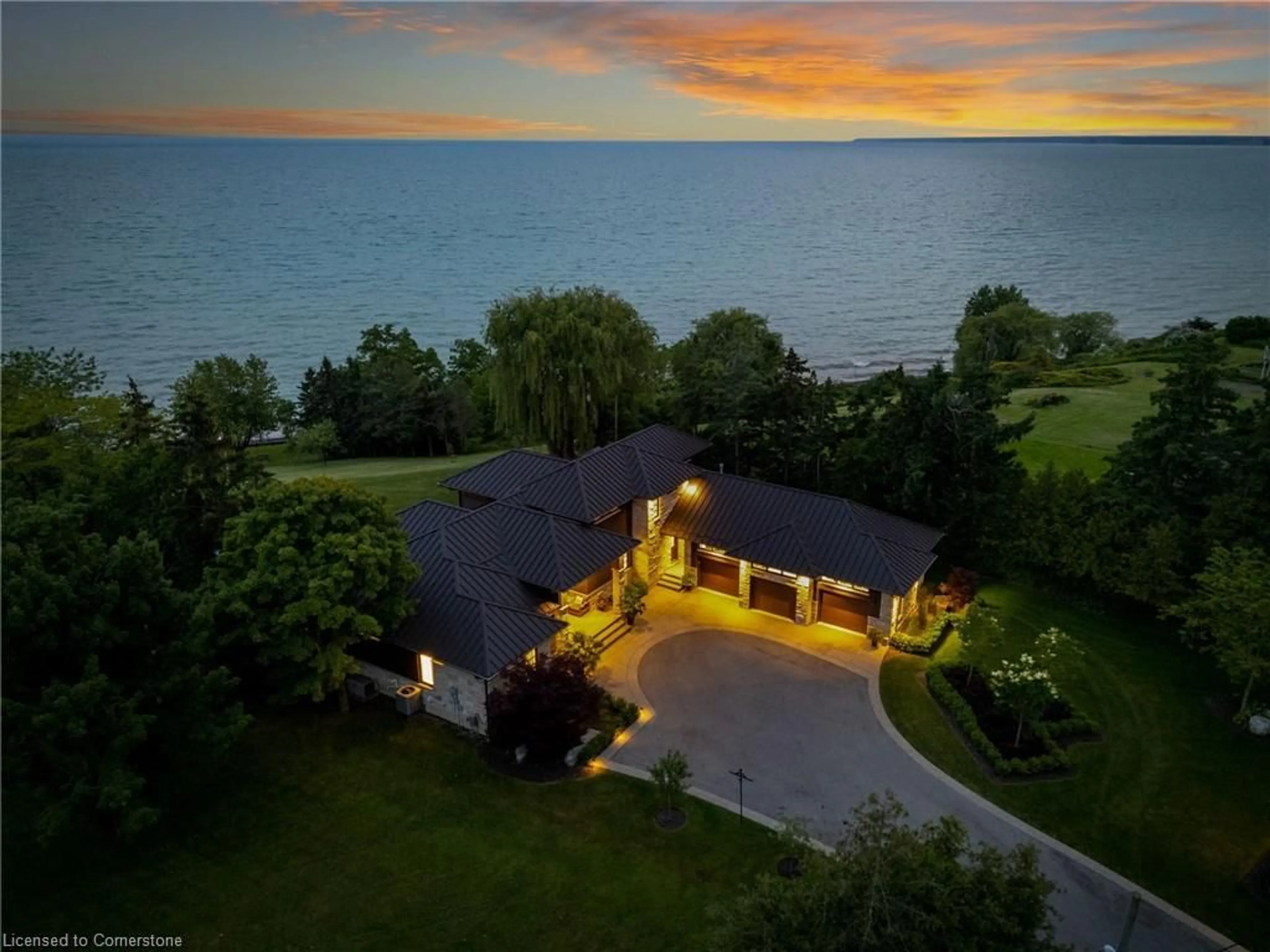 A pic from outside/outdoor area/front of a property/back of a property/a pic from drone, water/lake/river/ocean view for 336 New Lakeshore Rd, Port Dover Ontario N0A 1N3