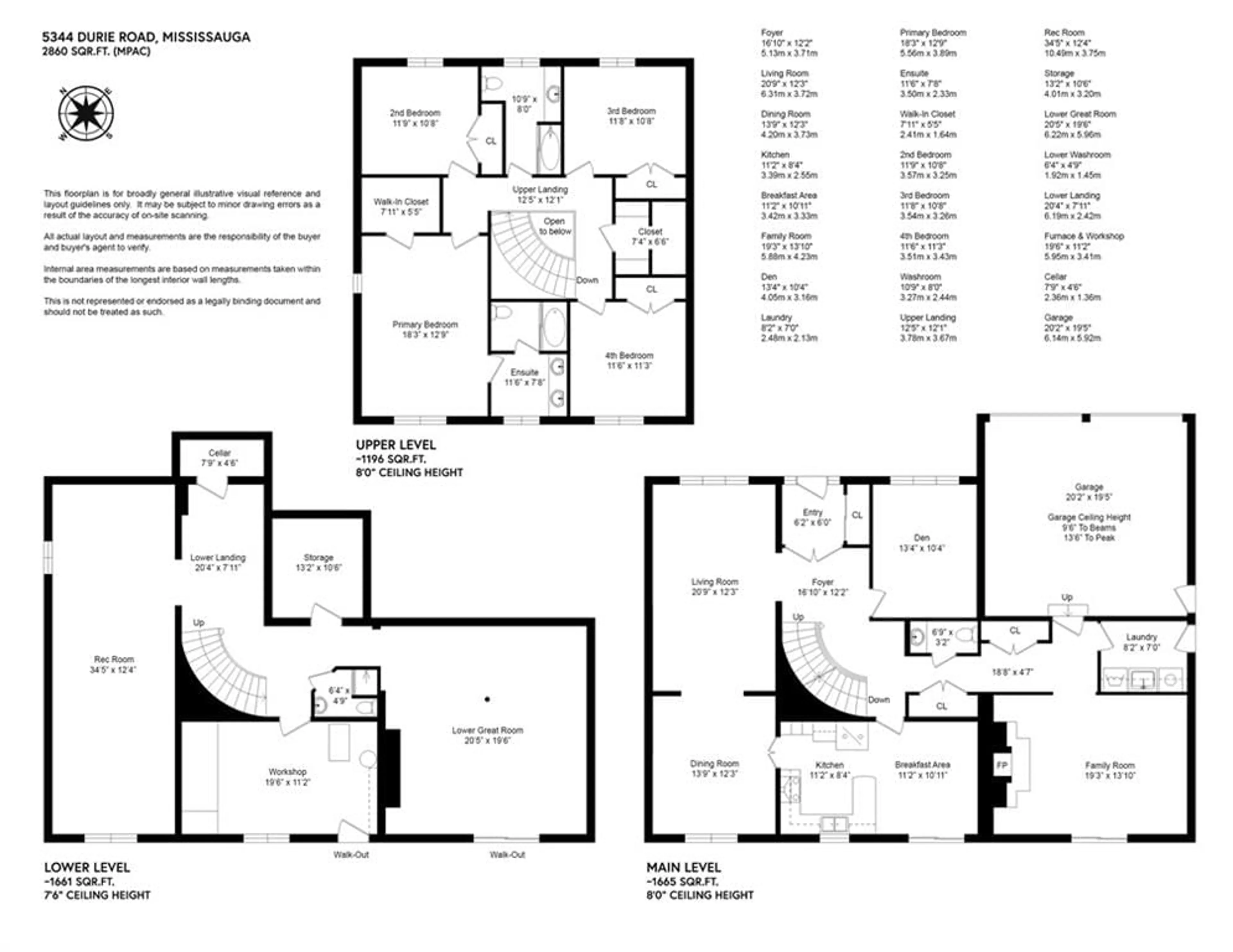 Floor plan for 5344 Durie Rd, Peel Ontario L5M 2C7