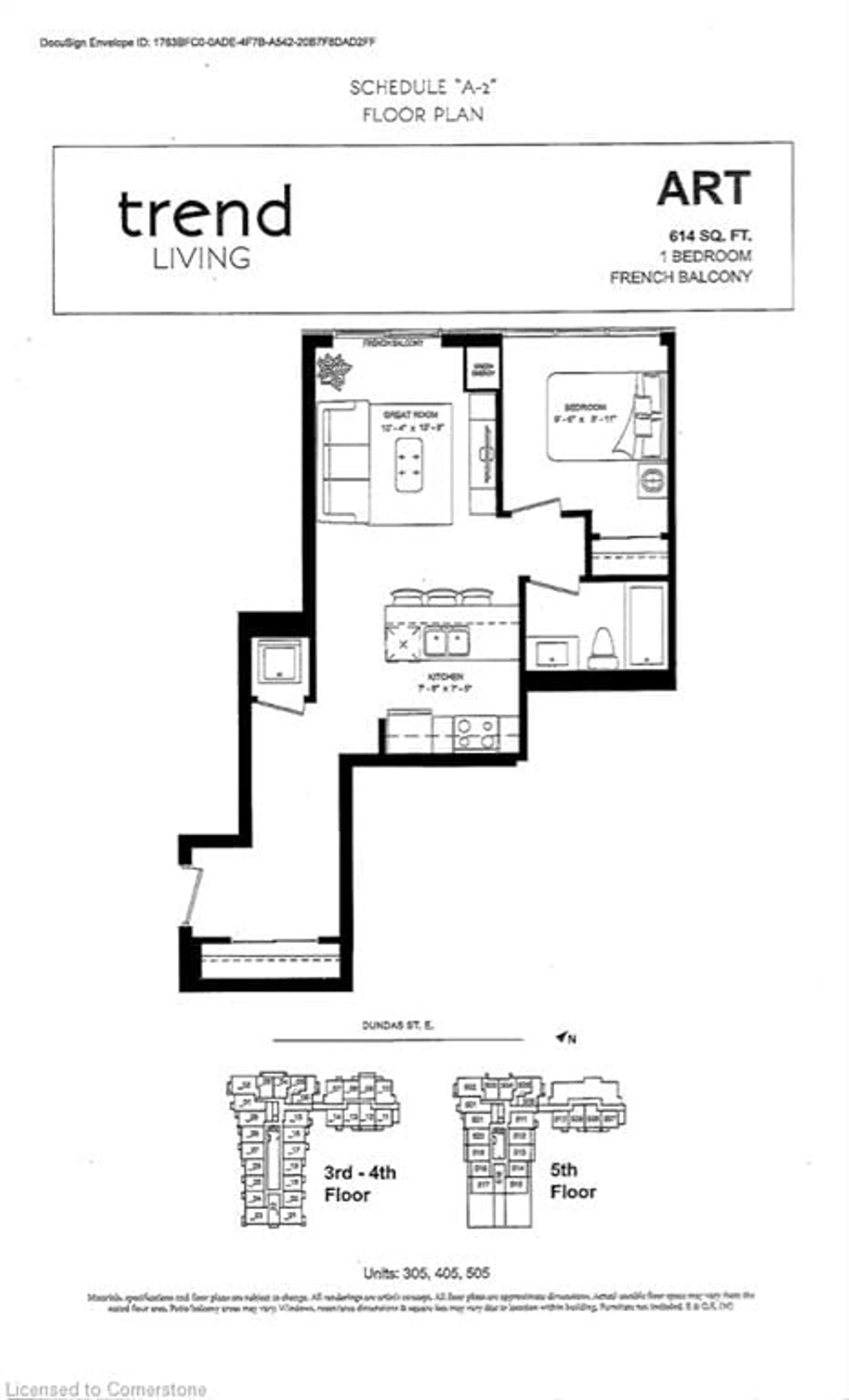 Floor plan for 470 Dundas St #405, Waterdown Ontario L8B 2A6