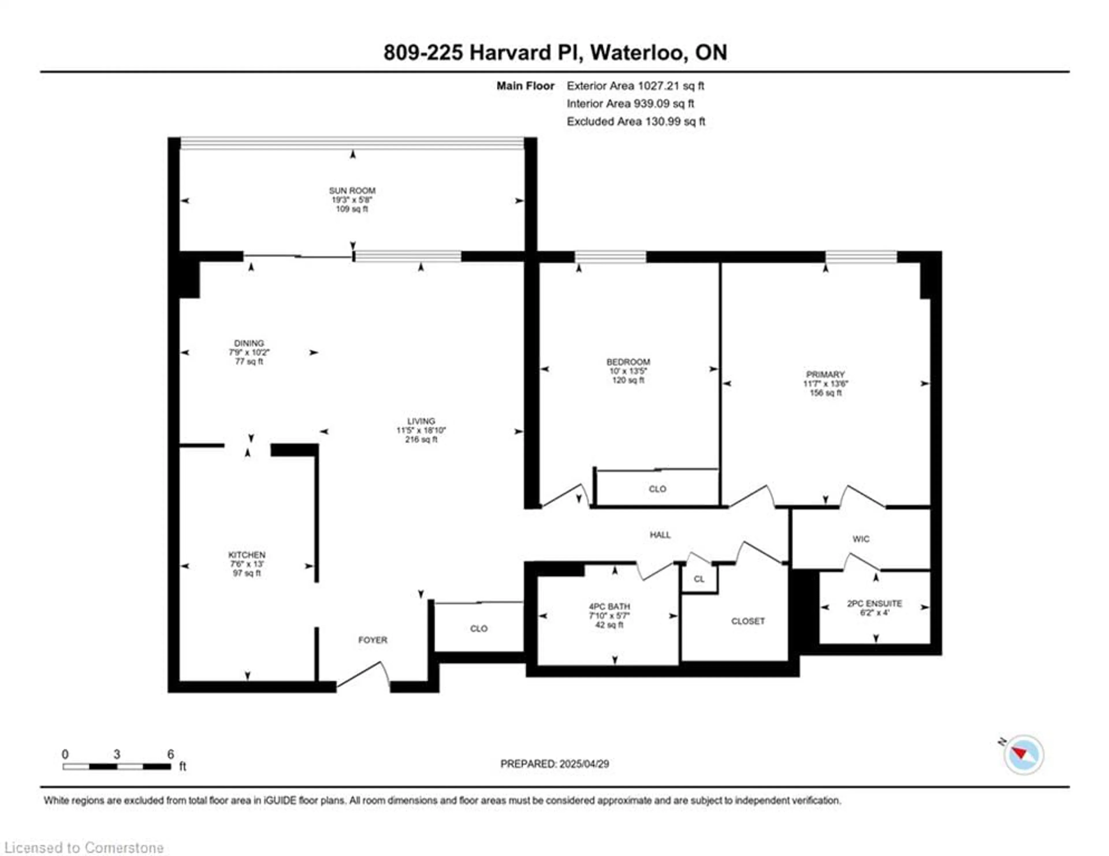 Floor plan for 225 Harvard Pl #809, Waterloo Ontario N2J 4H4