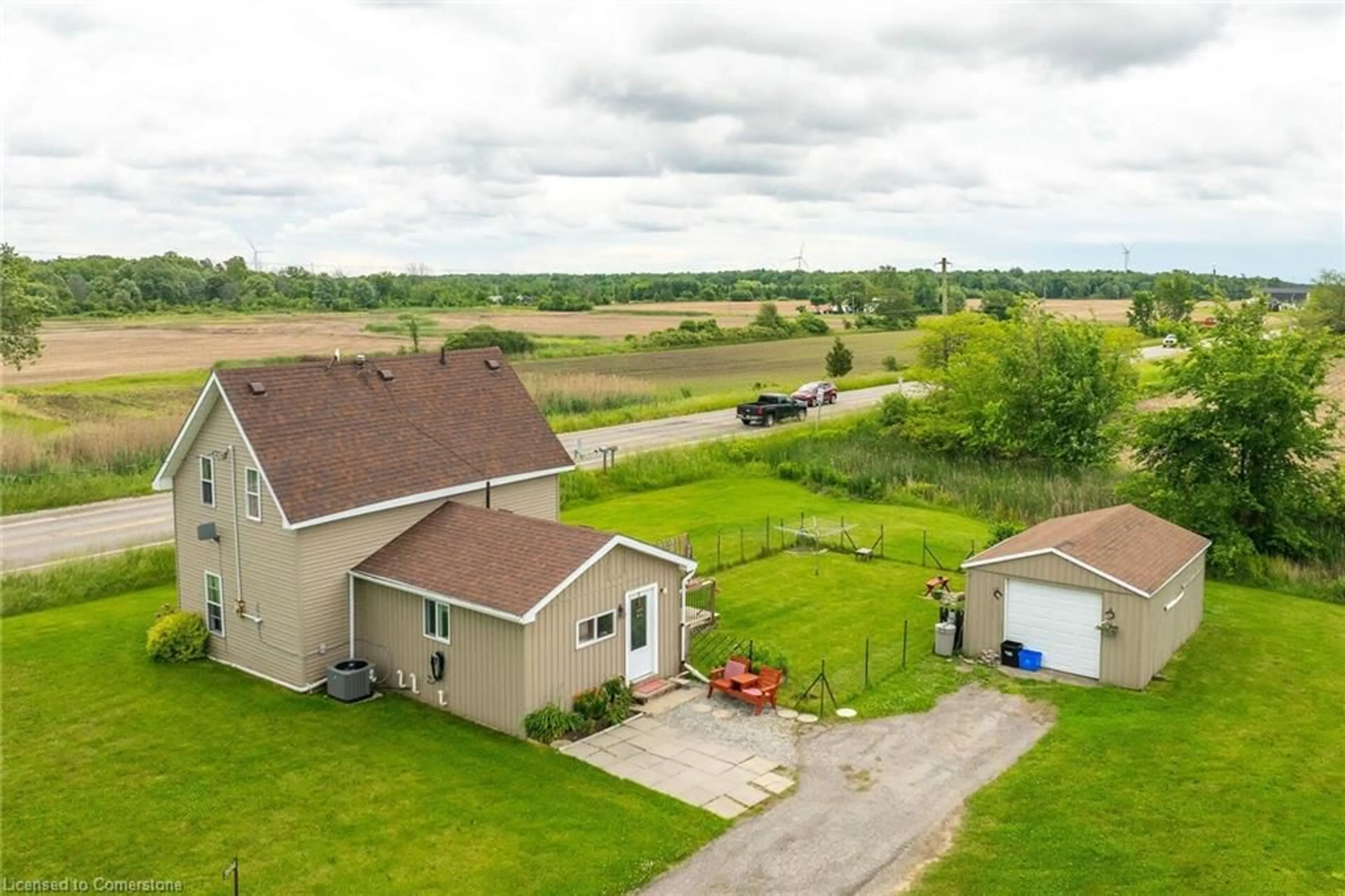 A pic from outside/outdoor area/front of a property/back of a property/a pic from drone, water/lake/river/ocean view for 3694 #3 Hwy, Haldimand Ontario N0A 1J0