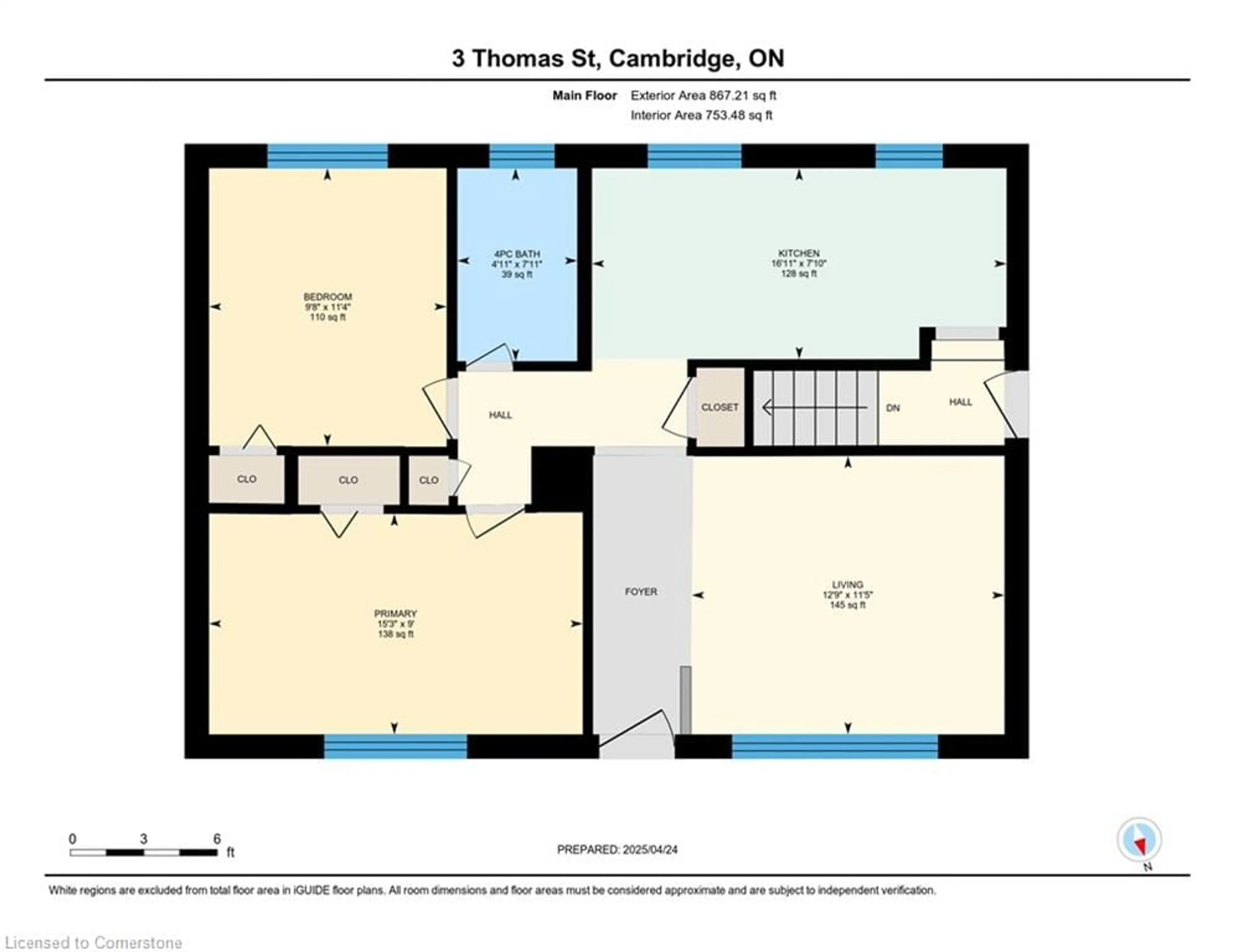 Floor plan for 3 Thomas St, Cambridge Ontario N3C 1L2