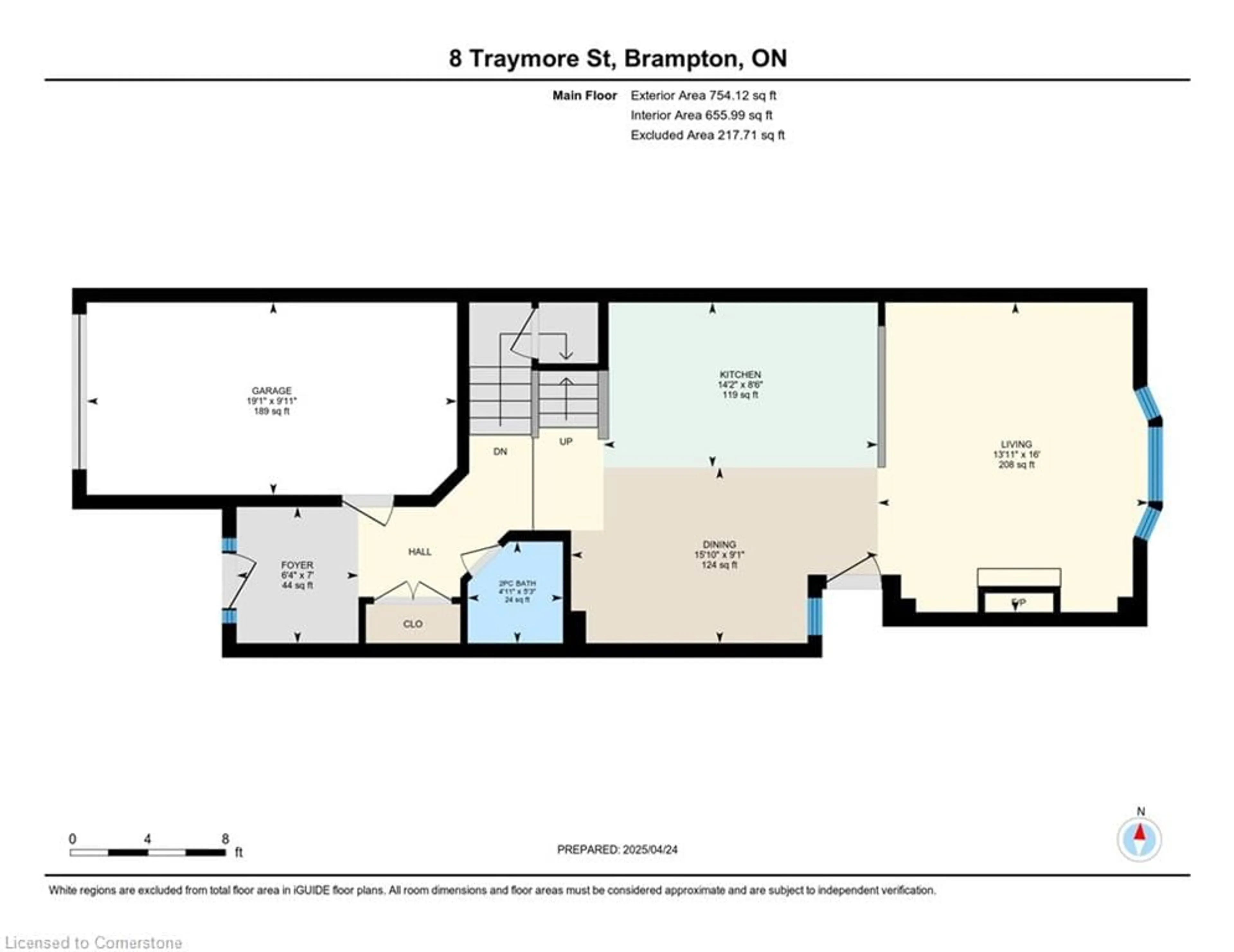 Floor plan for 8 Traymore St, Brampton Ontario L7A 2G2