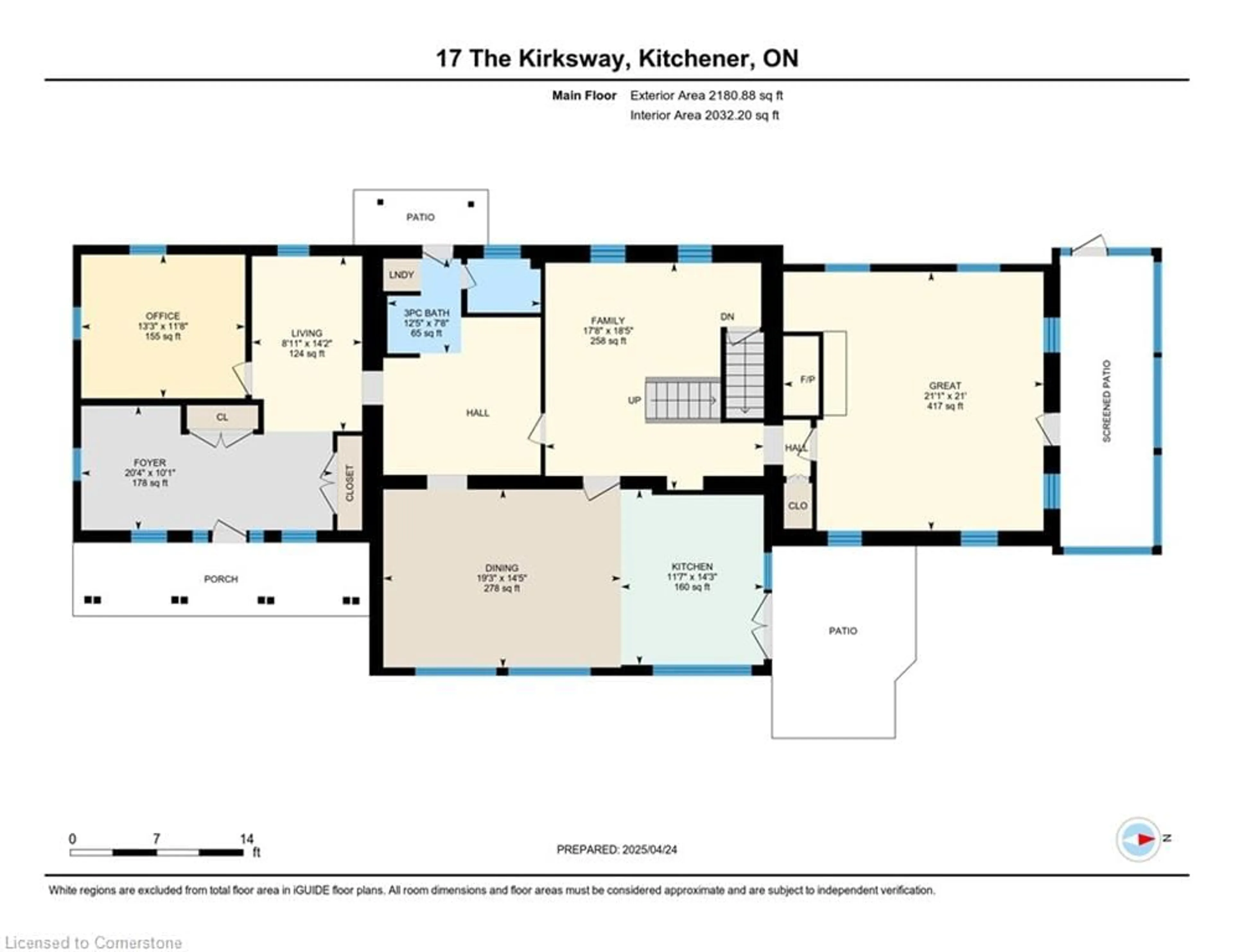 Floor plan for 17 The Kirksway, Kitchener Ontario N2P 2J3