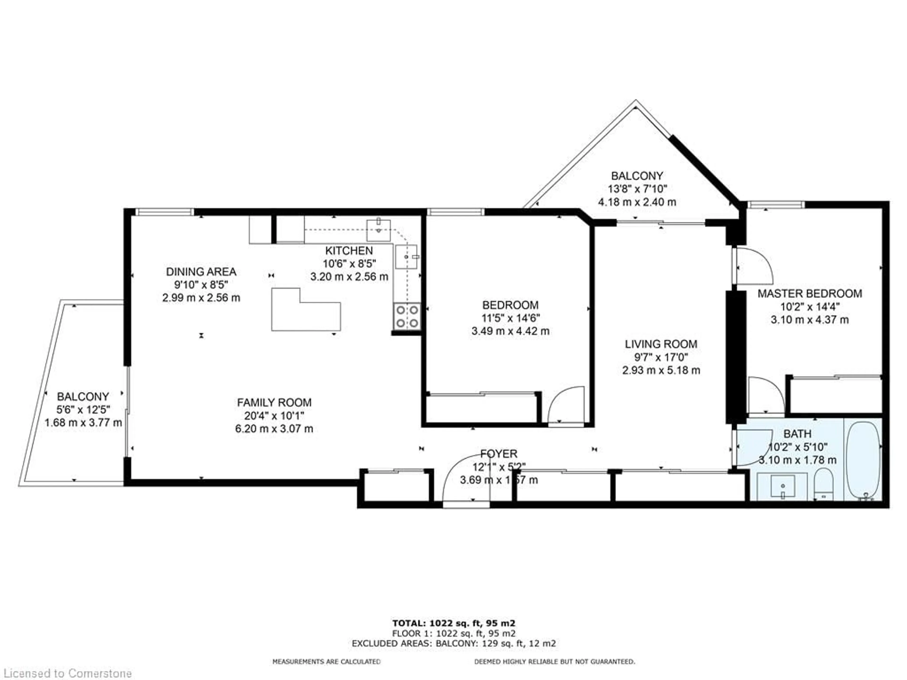 Floor plan for 155 Front St #1408, Sarnia Ontario N7T 7V5