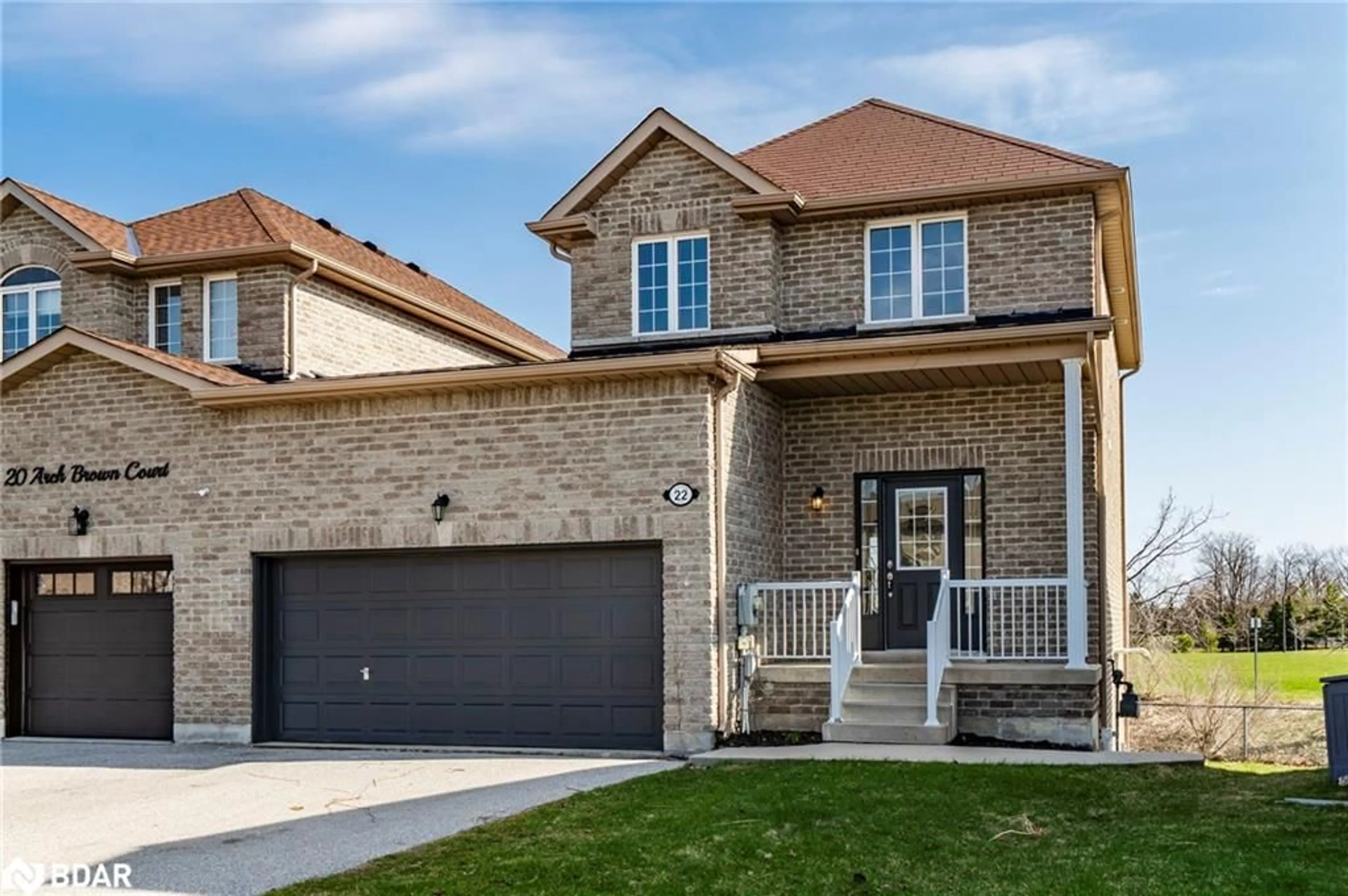 Home with brick exterior material, street for 22 Arch Brown Crt, Barrie Ontario L4M 0C6