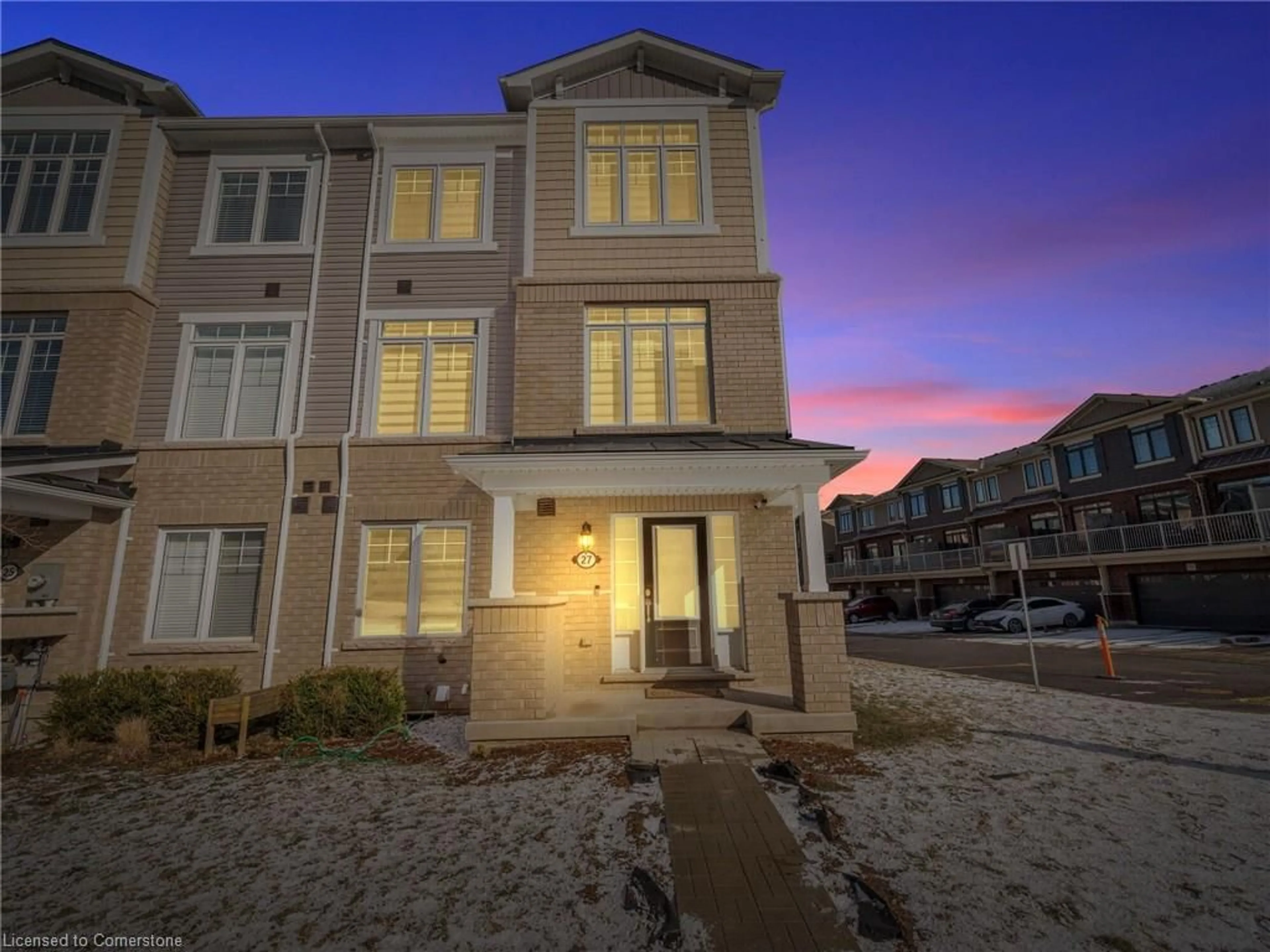 A pic from outside/outdoor area/front of a property/back of a property/a pic from drone, street for 27 Canoe Lane, Hamilton Ontario L8K 0A3
