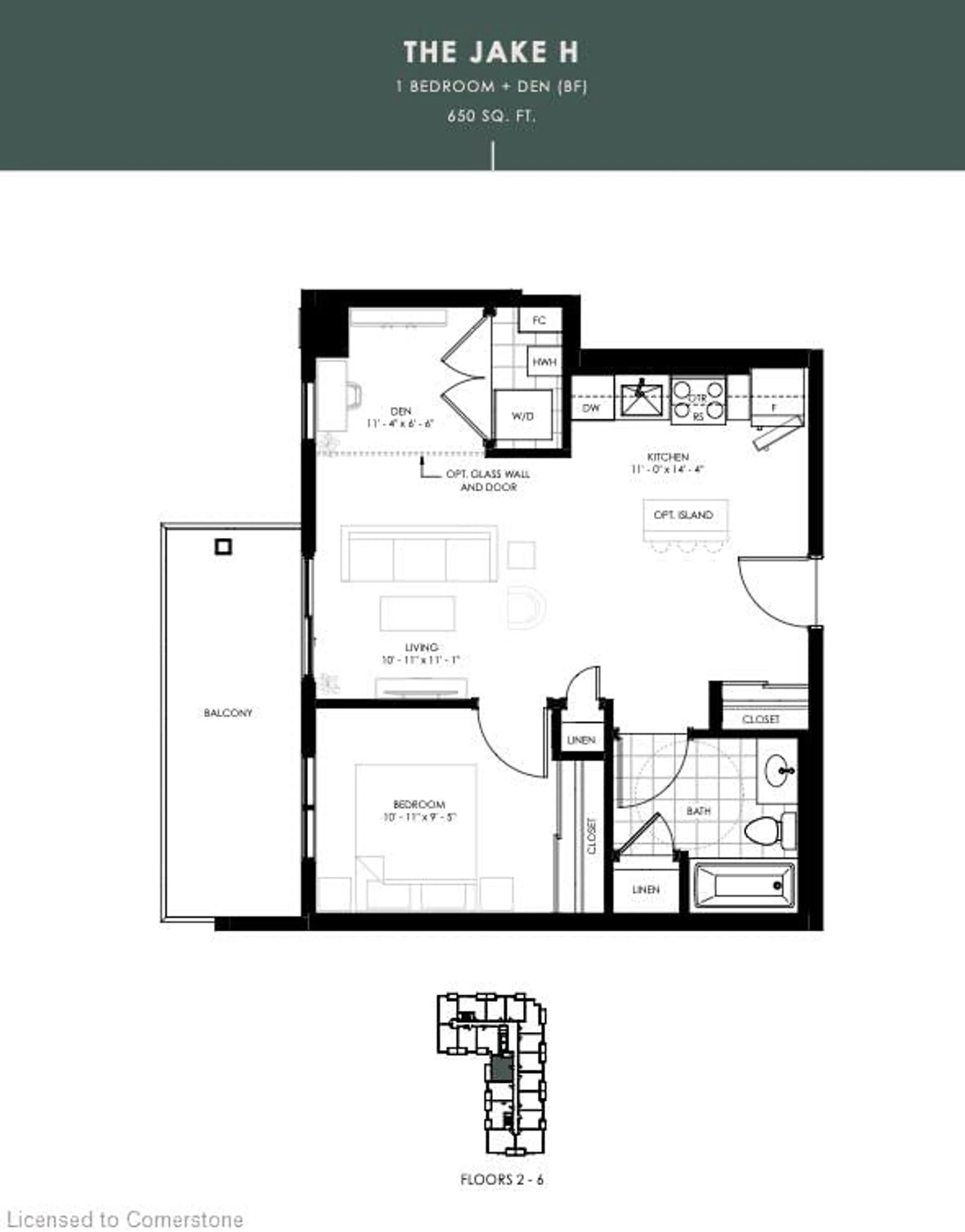 Floor plan for 101 Golden Eagle Rd #418, Waterloo Ontario N2V 0H4