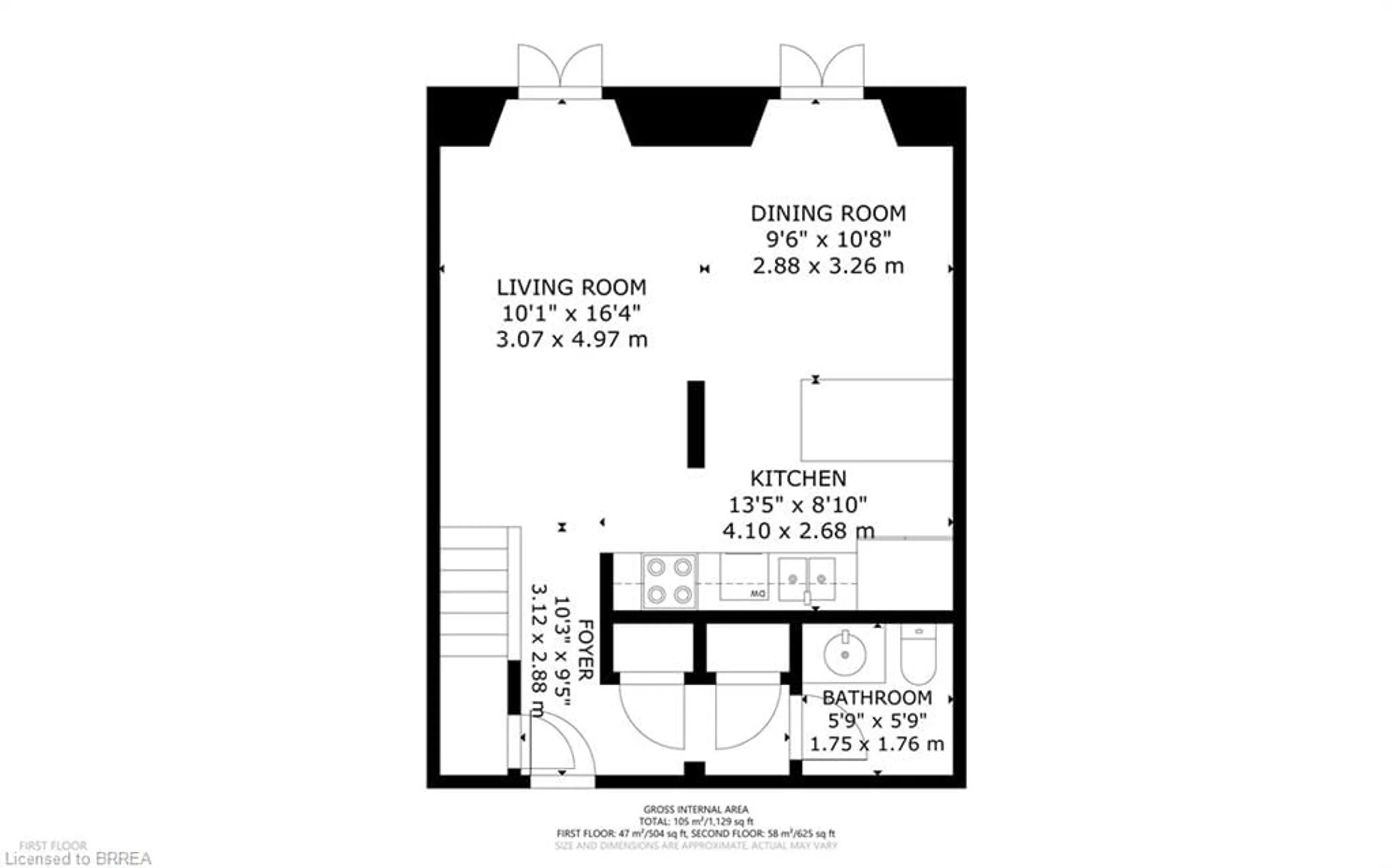 Floor plan for 19 Guelph Ave #105, Cambridge Ontario N3C 1A2