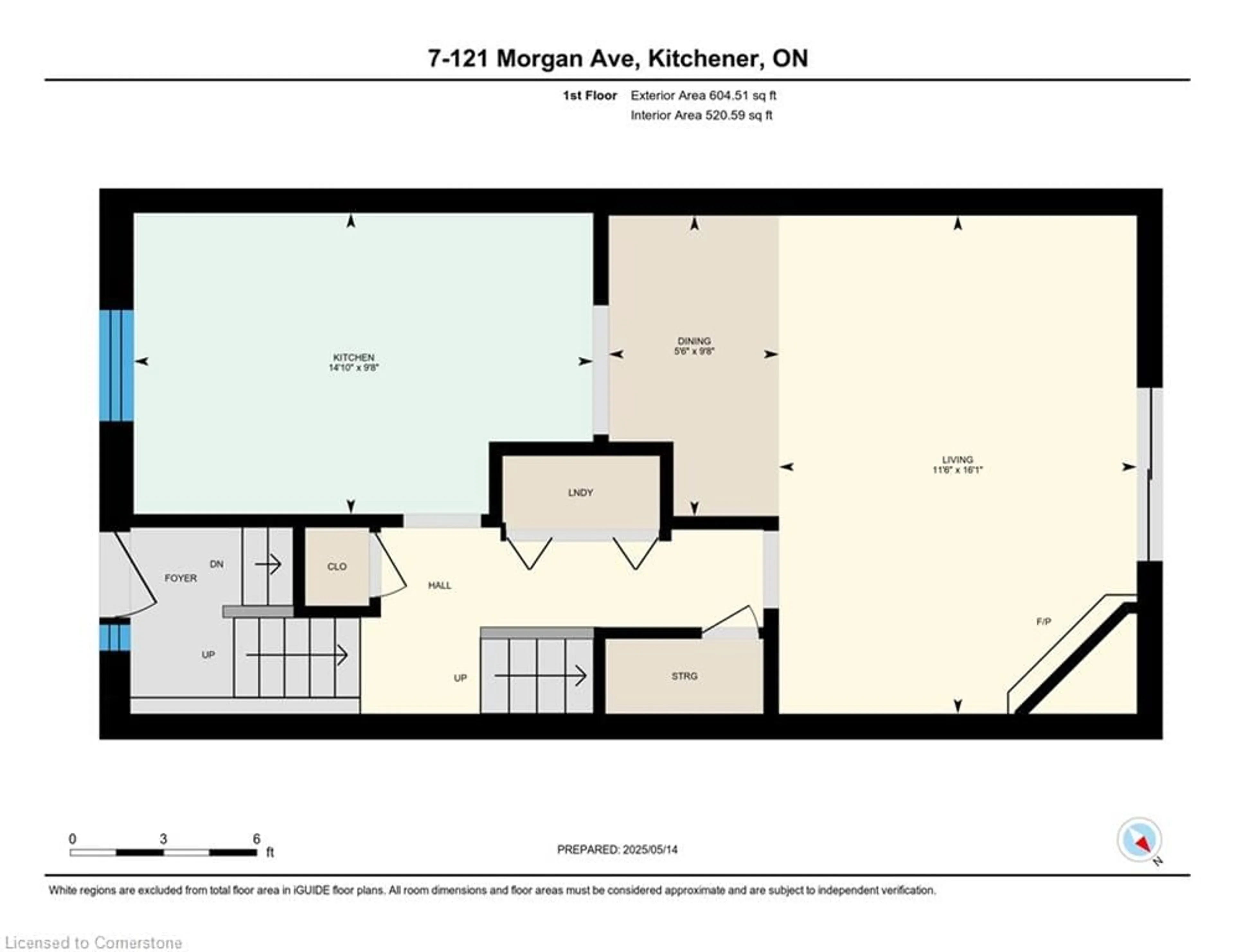 Floor plan for 121 Morgan Ave #7, Kitchener Ontario N2A 2M4