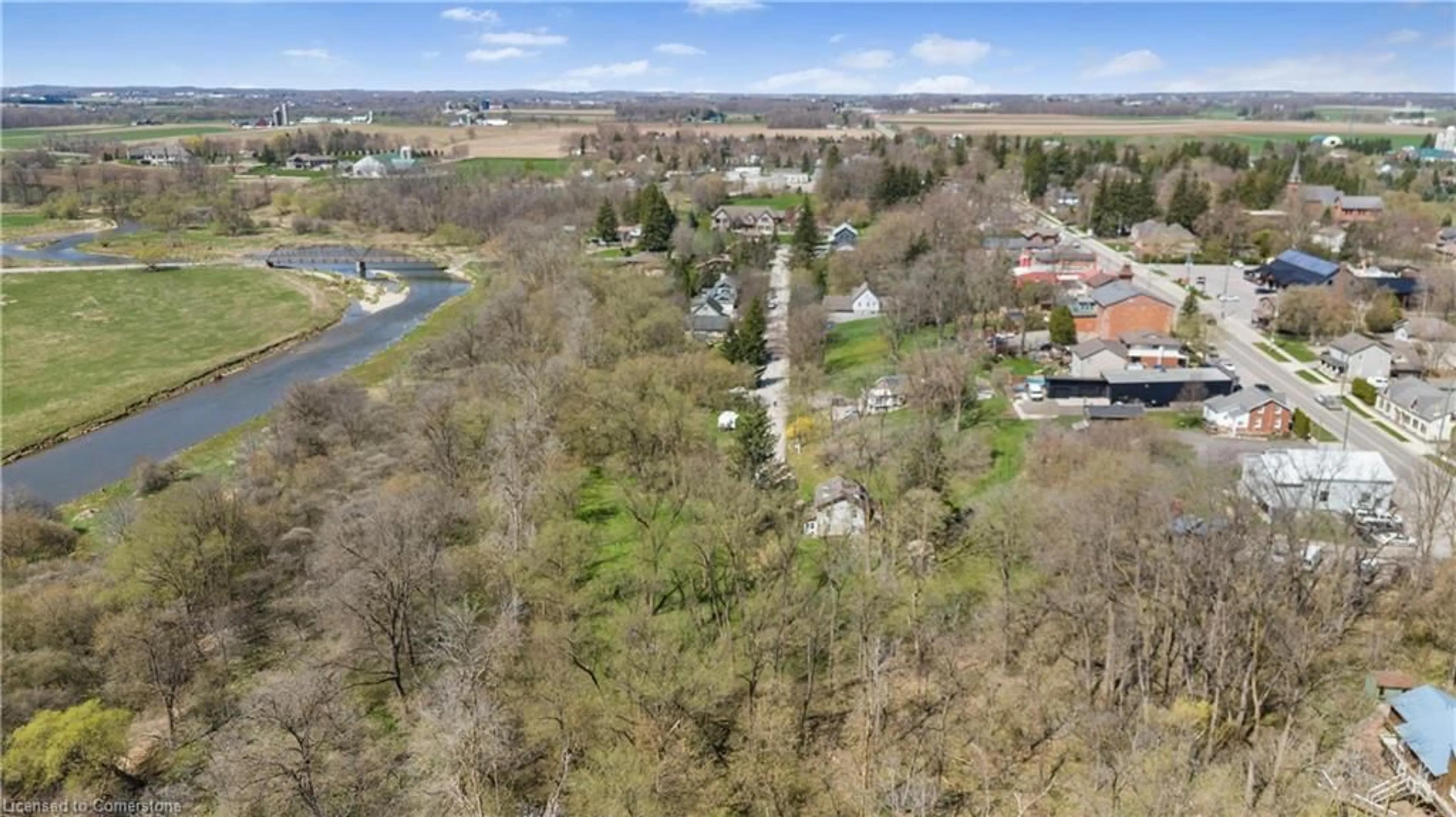 A pic from outside/outdoor area/front of a property/back of a property/a pic from drone, water/lake/river/ocean view for 36 Elgin E/S St, Conestogo Ontario N3B 1Y3