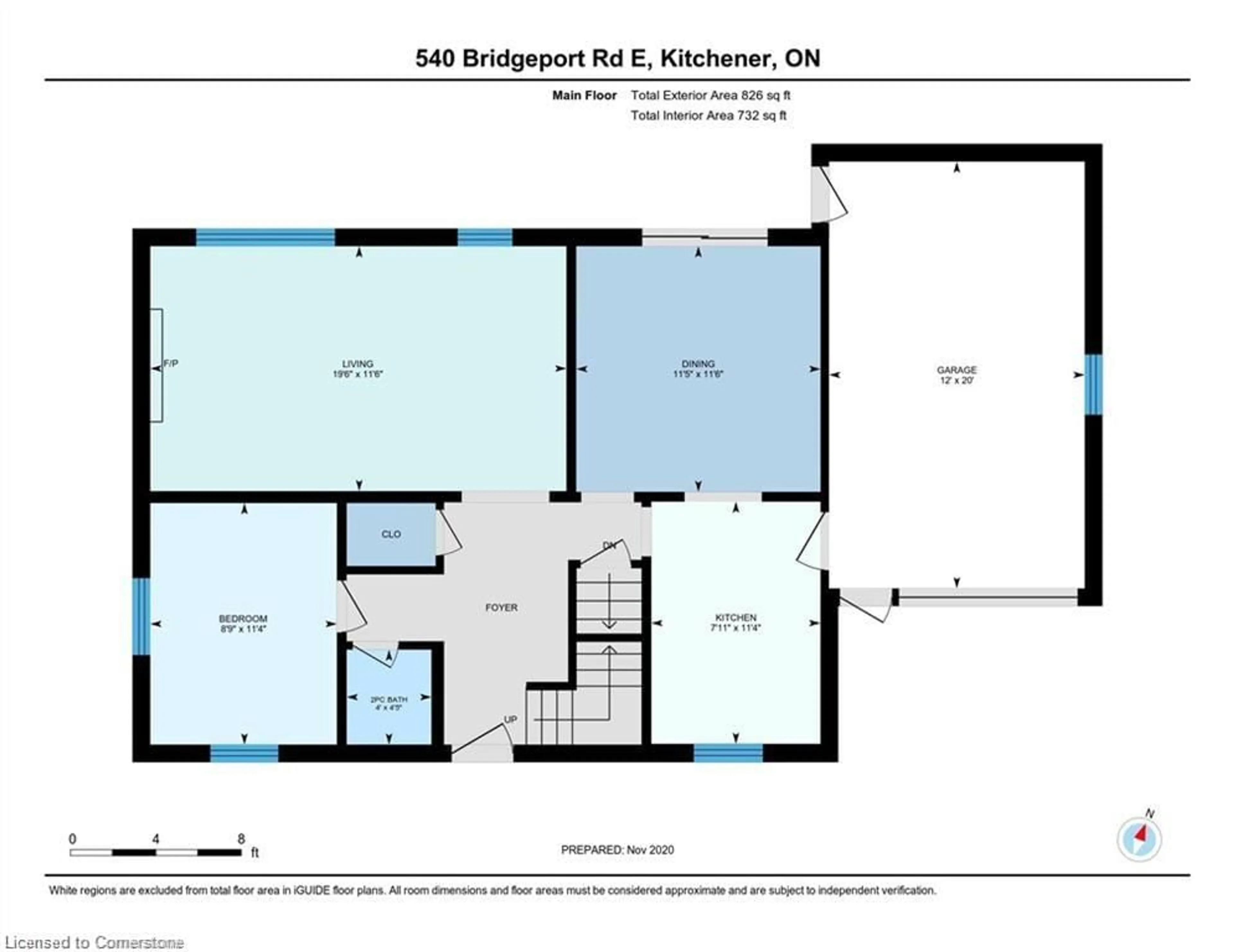 Floor plan for 540 Bridgeport Rd, Kitchener Ontario N2K 1N7