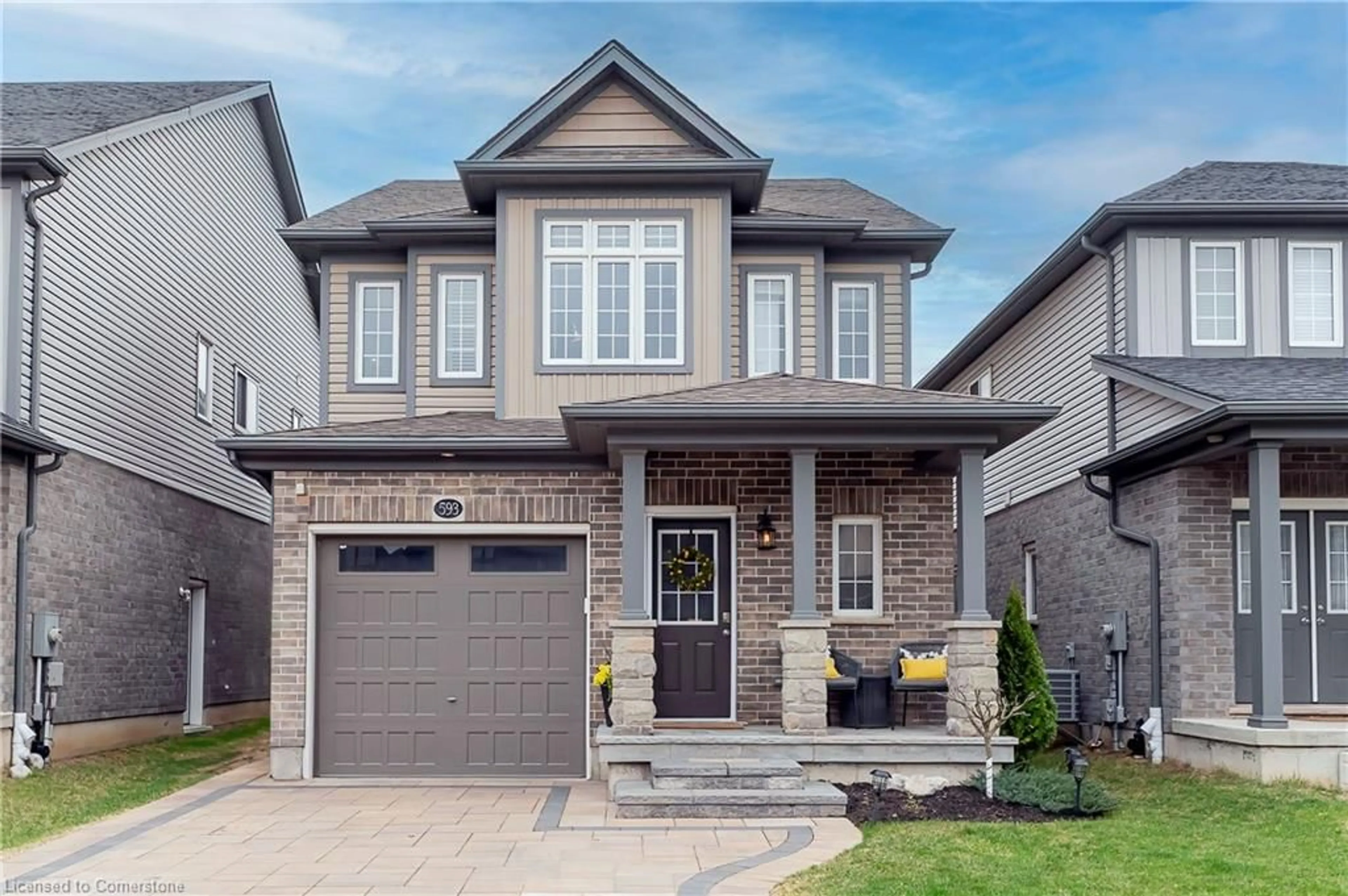 Home with brick exterior material, street for 593 Blair Creek Dr, Kitchener Ontario N2P 0E6