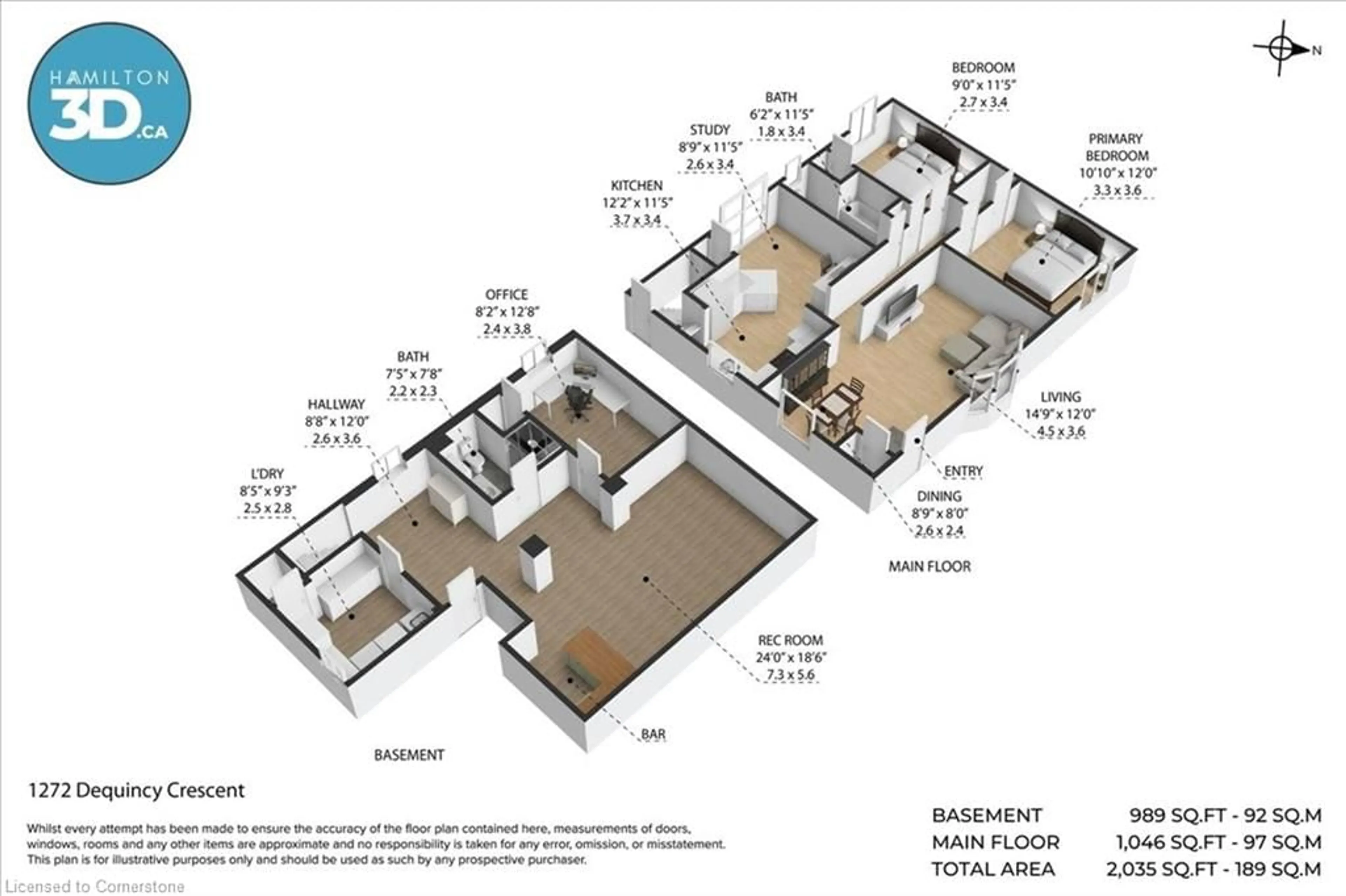 Floor plan for 1272 De Quincy Cres, Burlington Ontario L7P 1E4
