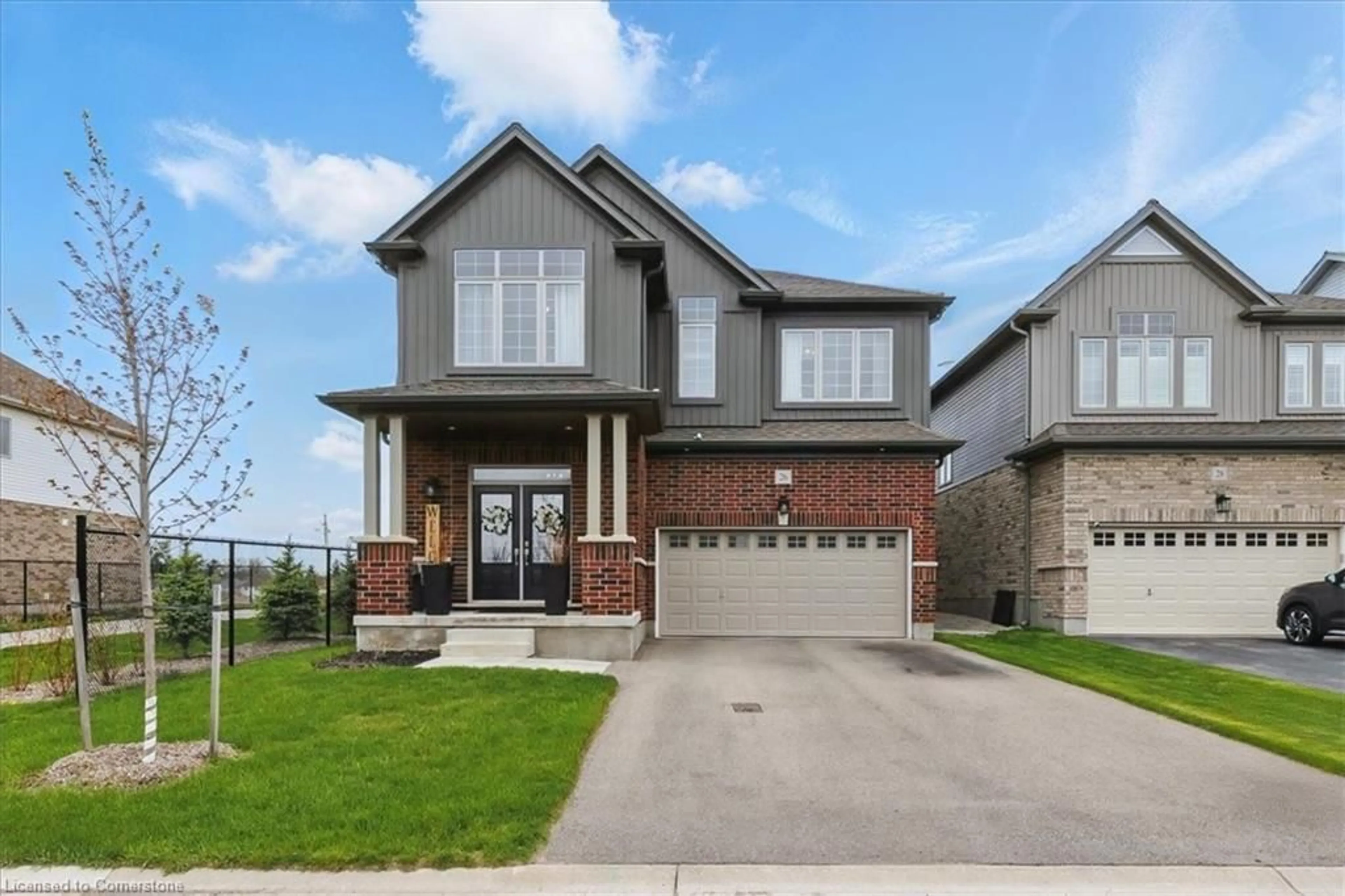 Home with brick exterior material, street for 26 Gourlay Farm Lane, Ayr Ontario N0B 1E0