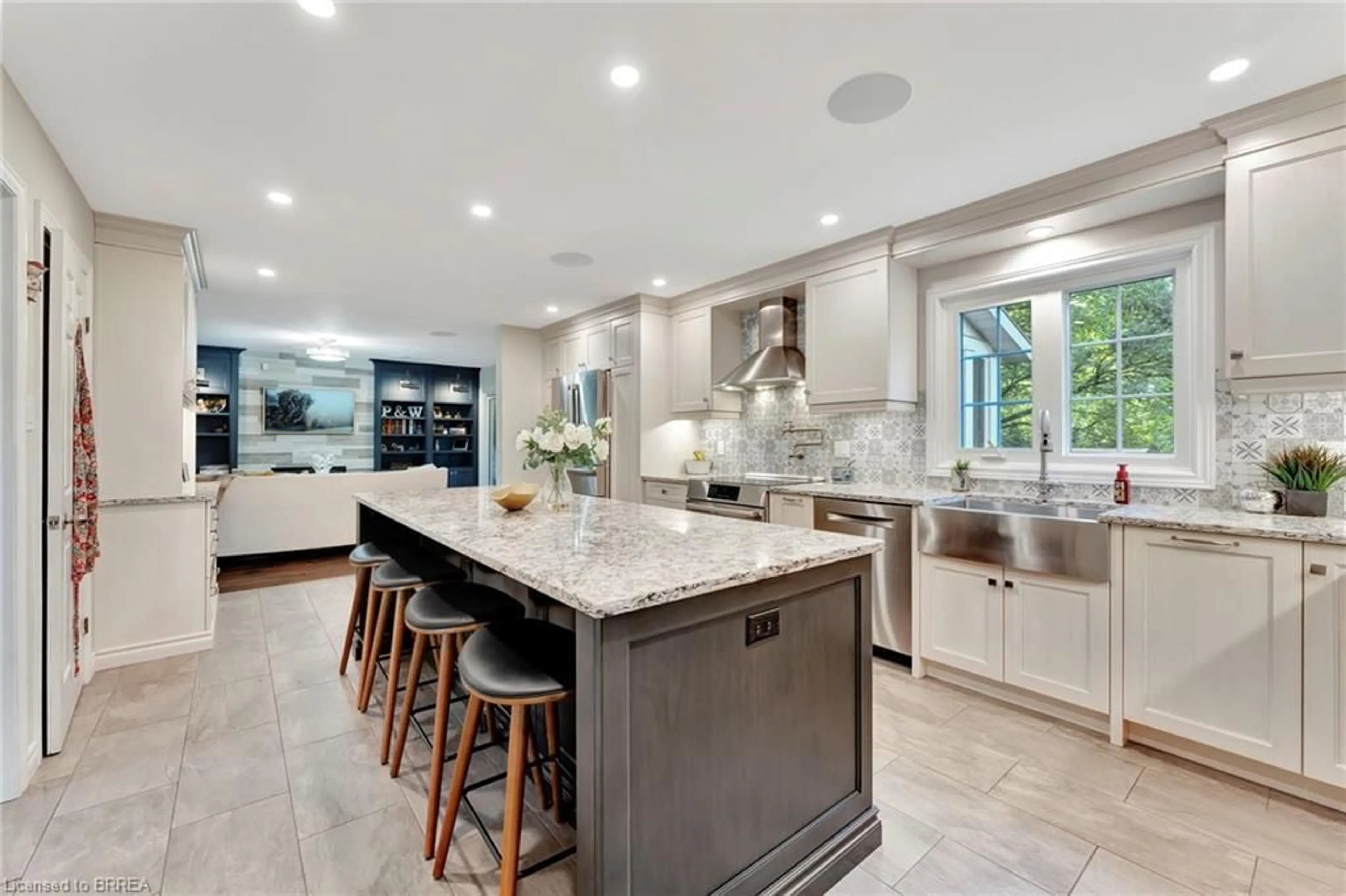 Open concept kitchen, ceramic/tile floor for 23 Scarfe Gdns, Brantford Ontario N3T 6B2