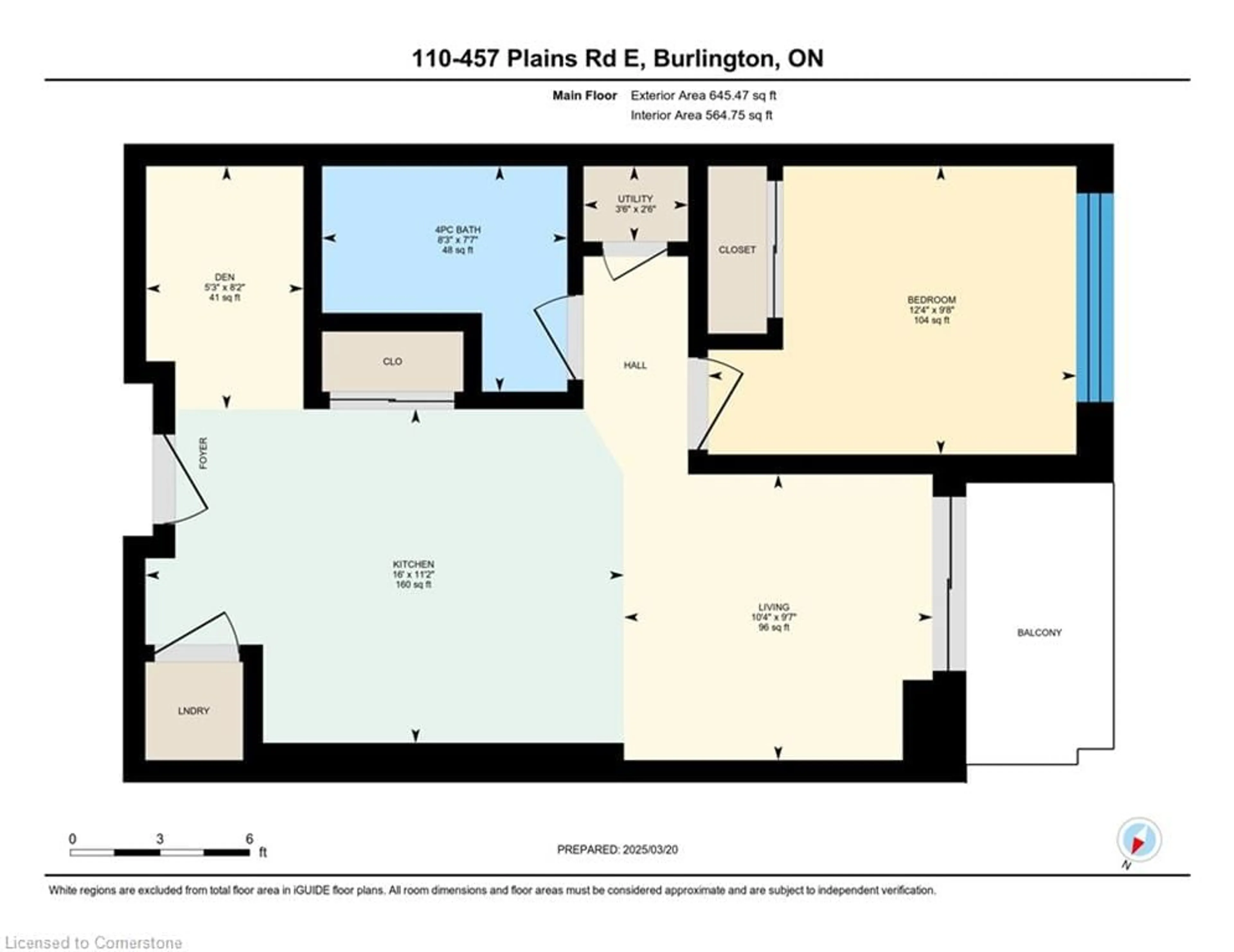 Floor plan for 457 Plains Rd #110, Burlington Ontario L7T 0B8
