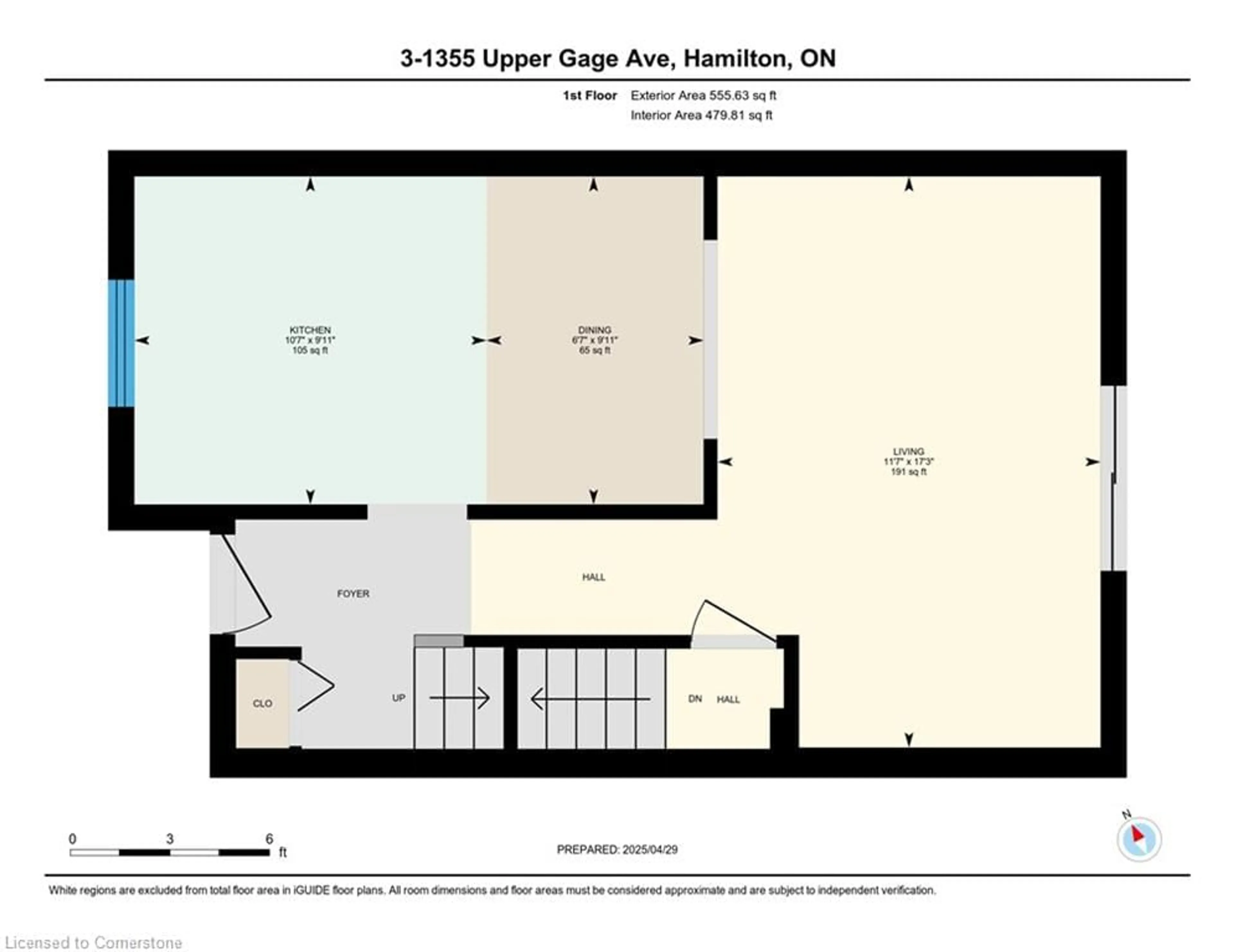 Floor plan for 1355 Upper Gage Ave #3, Hamilton Ontario L8W 1Y2