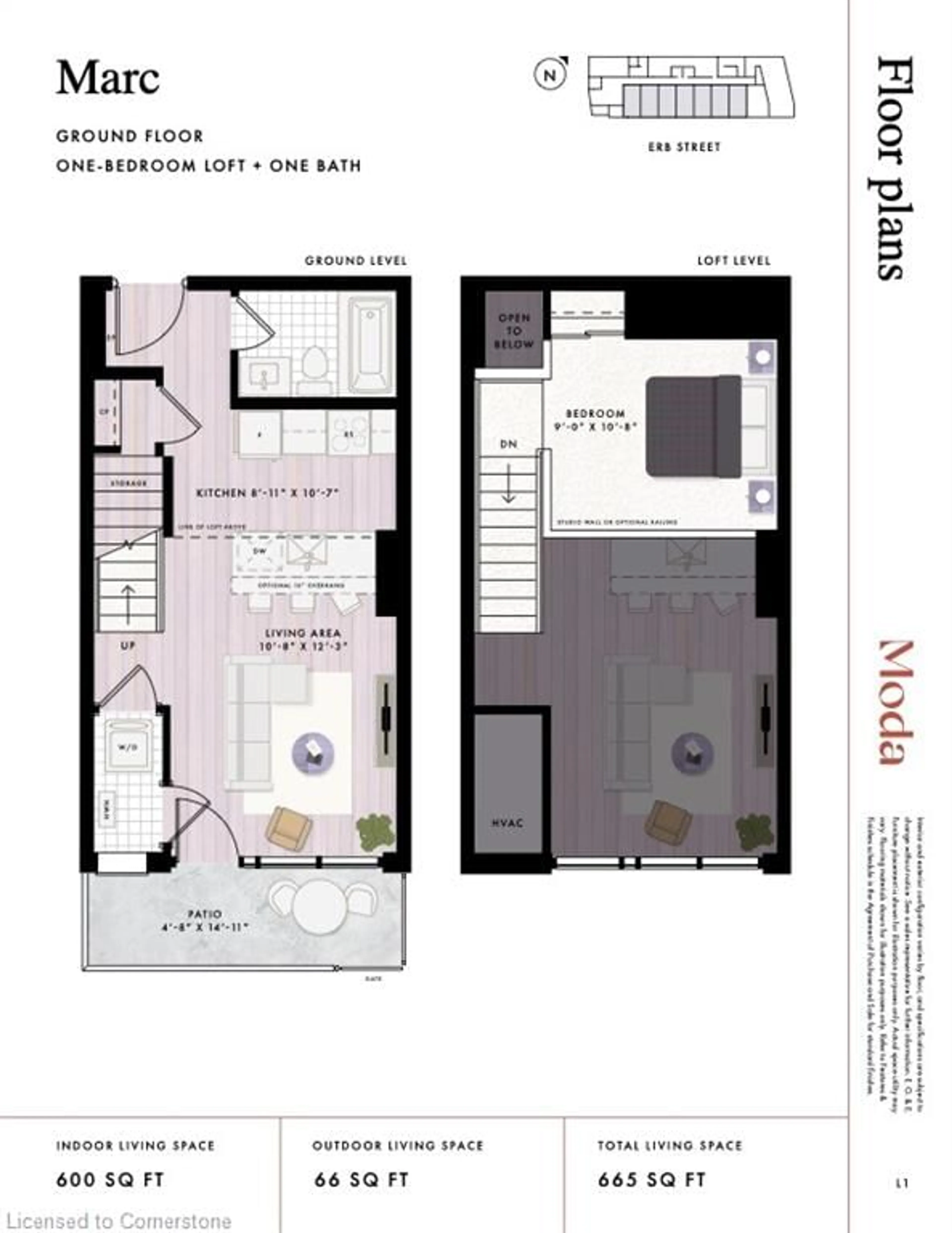 Floor plan for 312 Erb St #107, Waterloo Ontario N2L 0K9