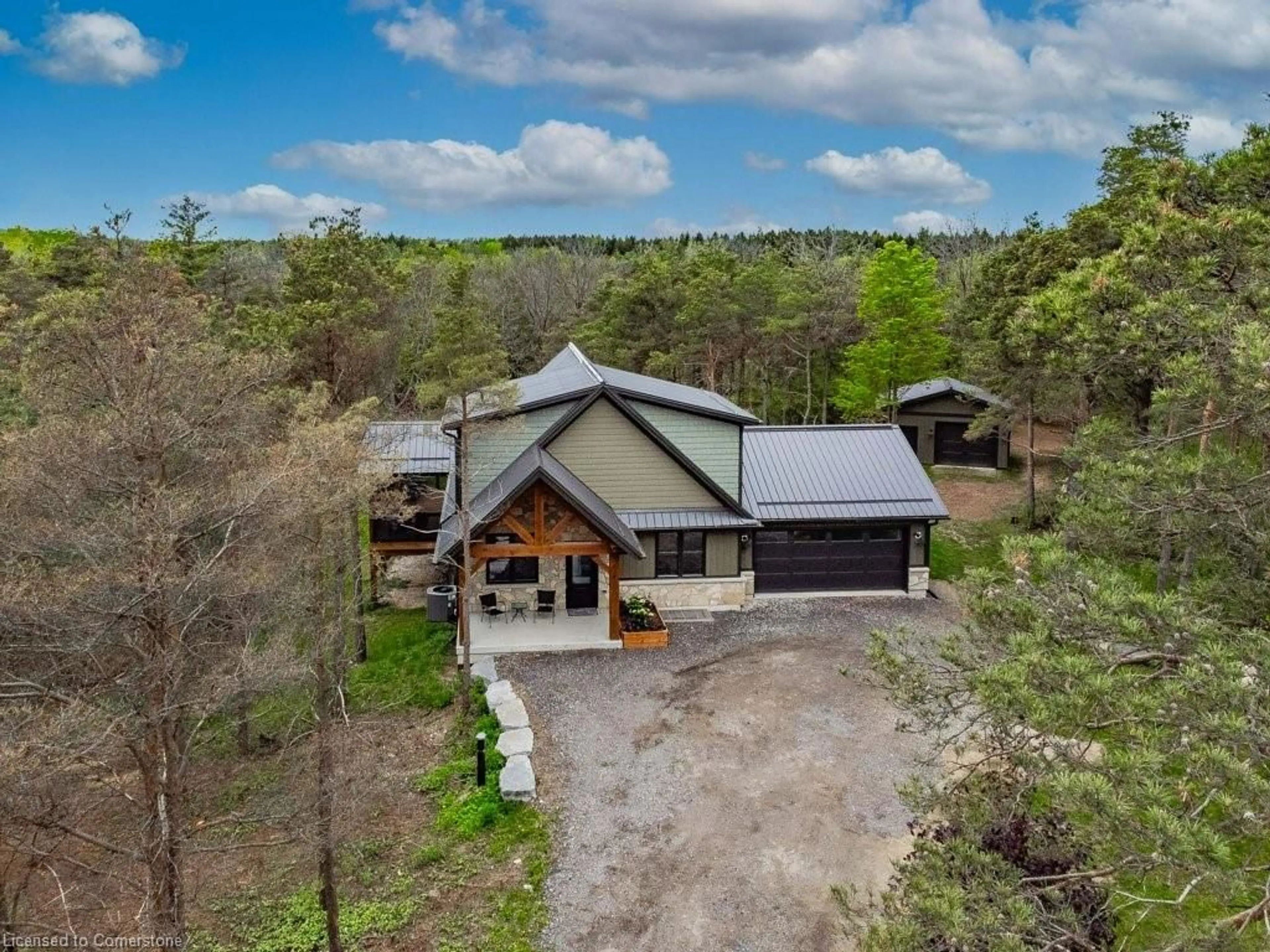 A pic from outside/outdoor area/front of a property/back of a property/a pic from drone, forest/trees view for 1040 Clyde Rd, Cambridge Ontario N1R 5S7