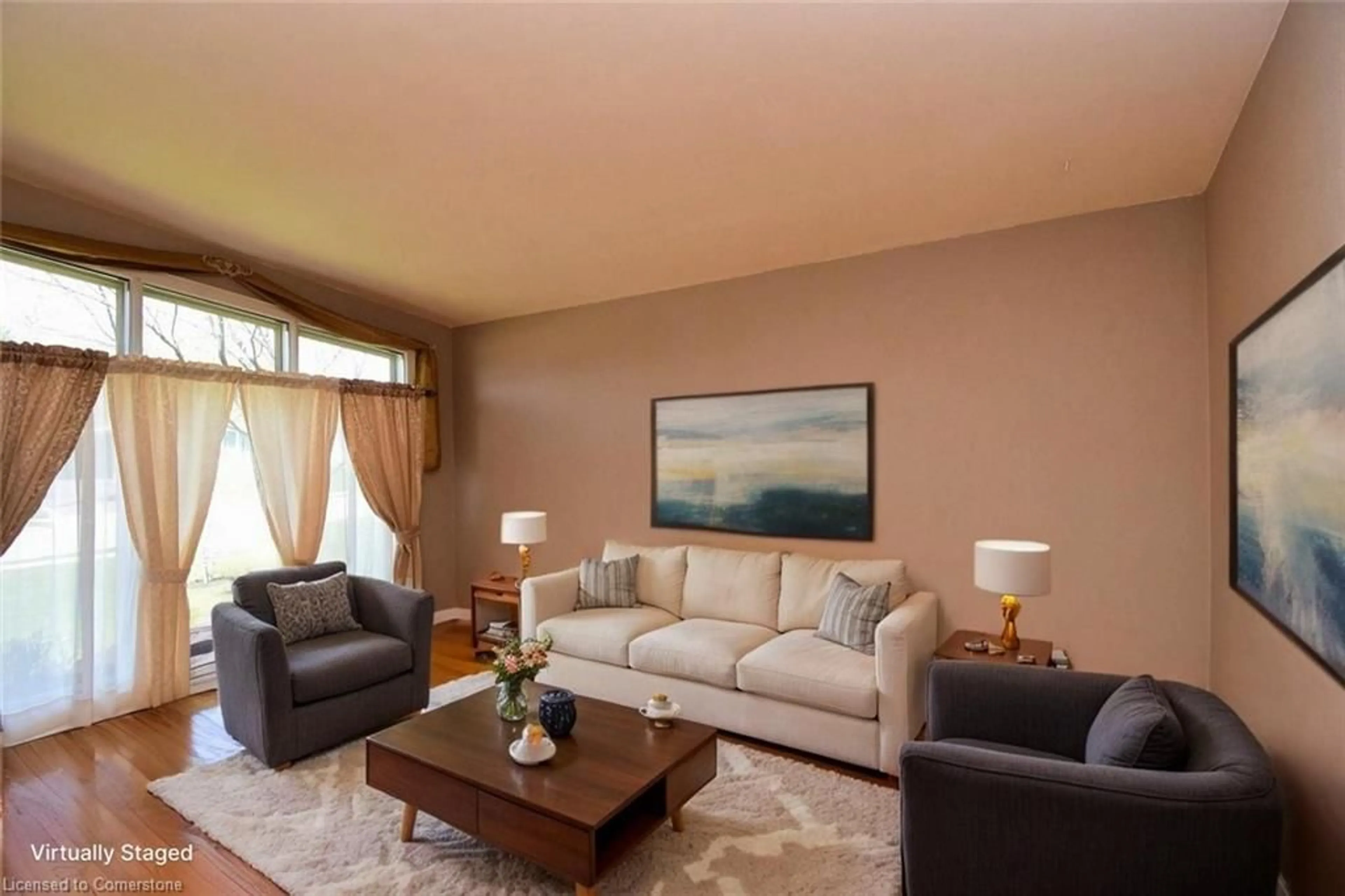 Living room with furniture, wood/laminate floor for 235 South St, Cambridge Ontario N1R 2P7
