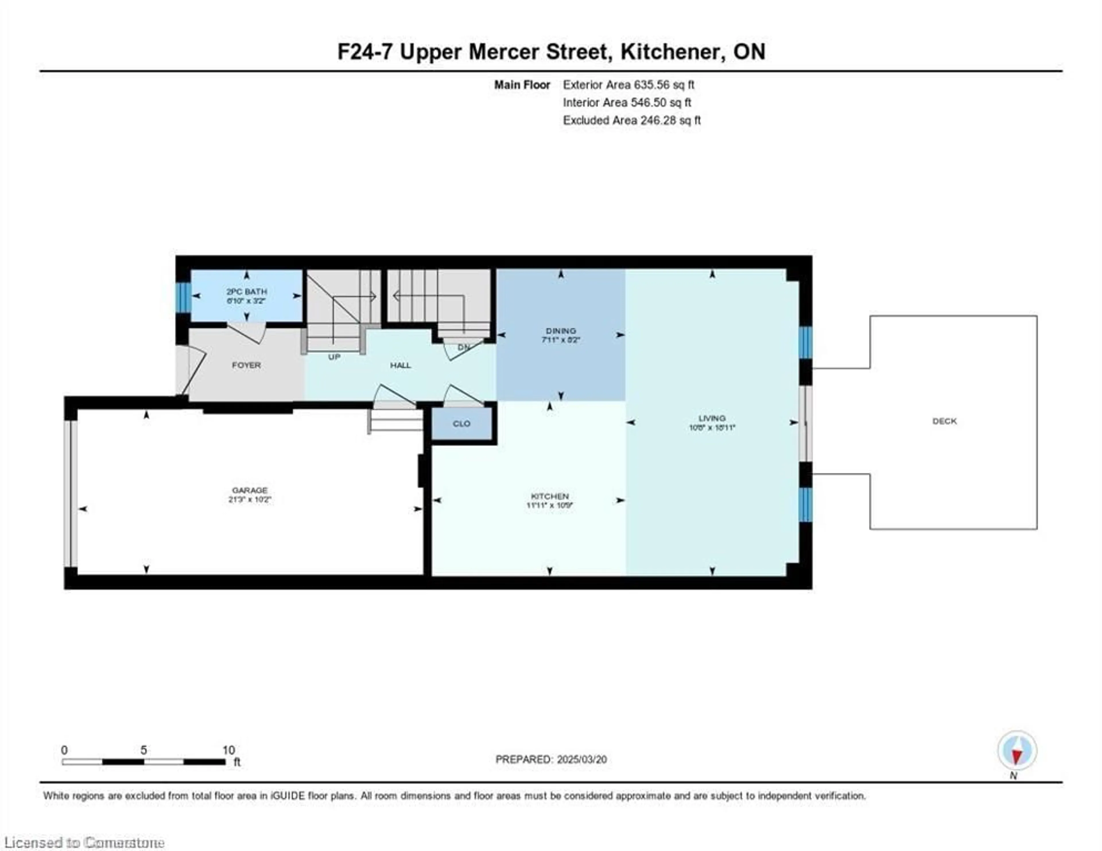 Floor plan for 7 Upper Mercer St #F24, Kitchener Ontario N2A 0B7