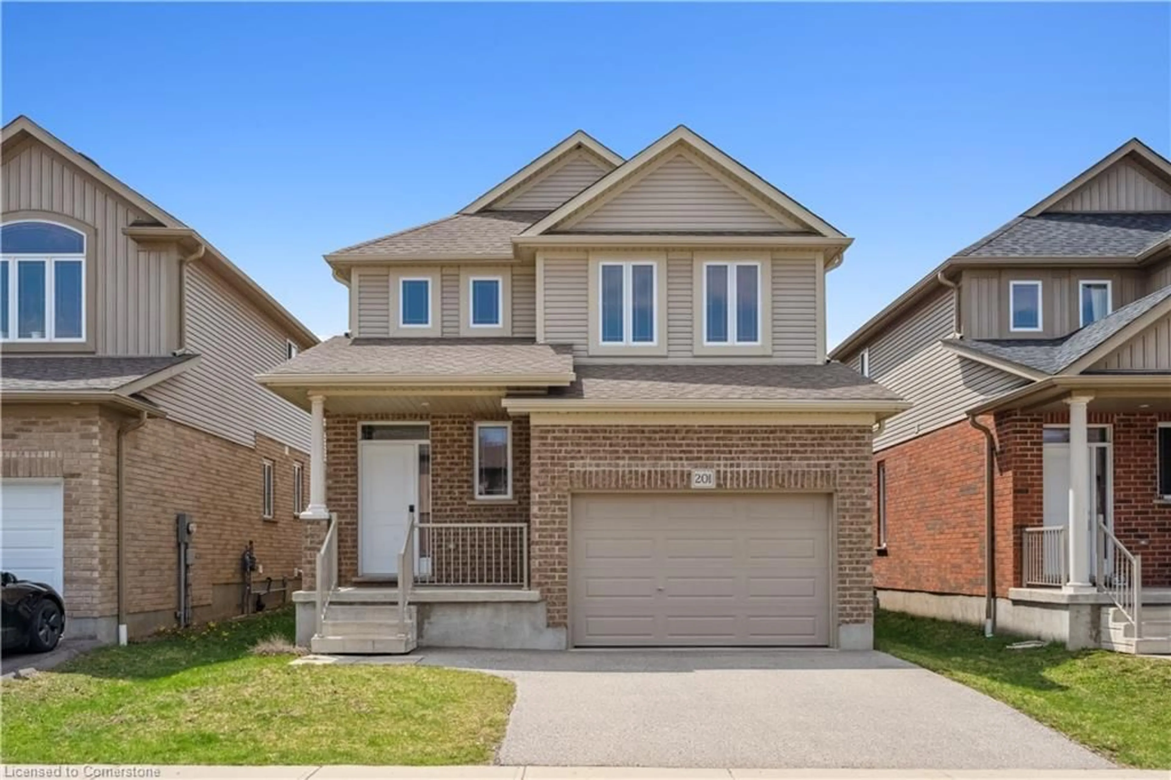 Home with brick exterior material, street for 201 Ladyslipper Dr, Waterloo Ontario N2J 3Z4