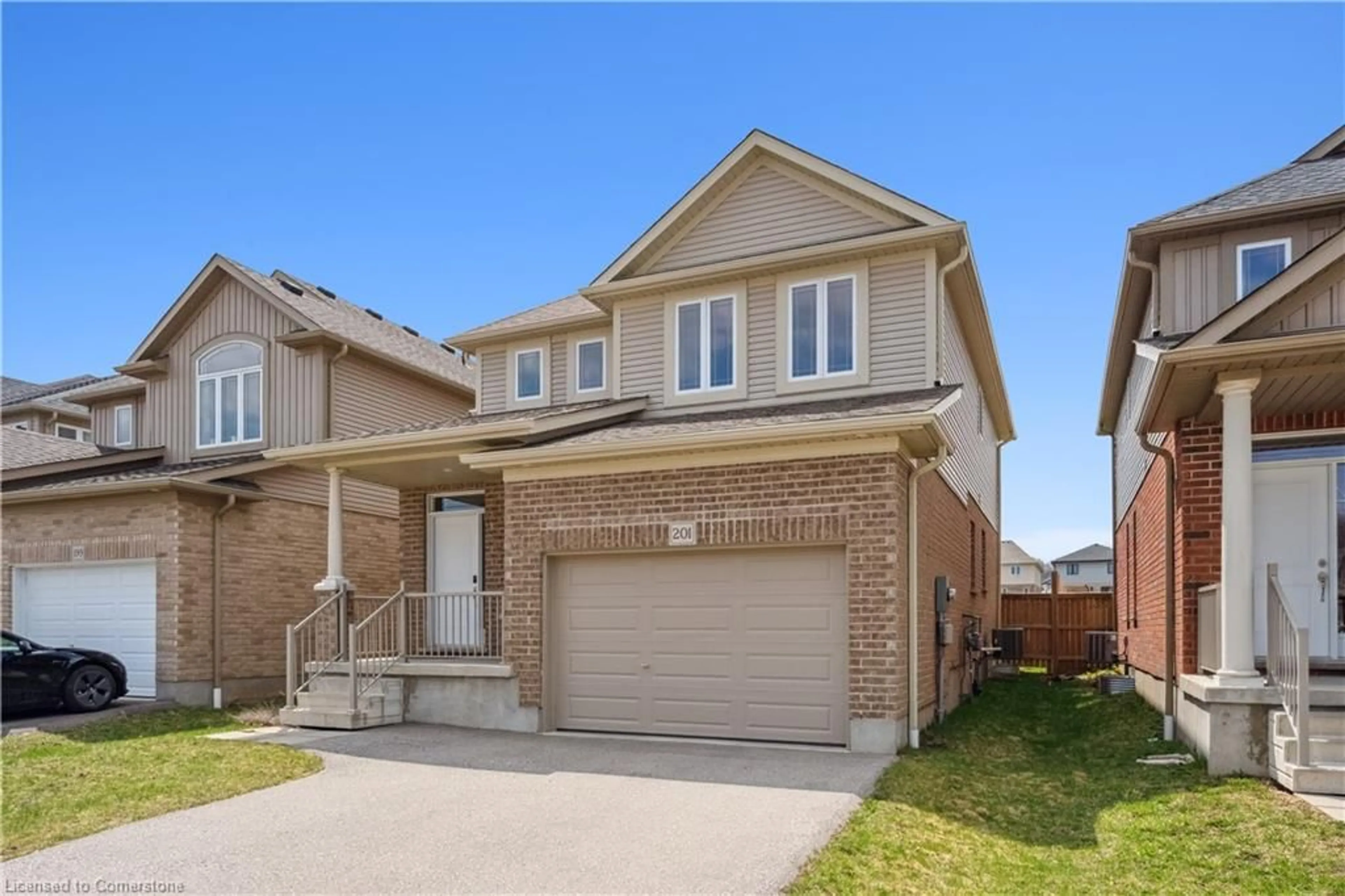Home with brick exterior material, street for 201 Ladyslipper Dr, Waterloo Ontario N2J 3Z4