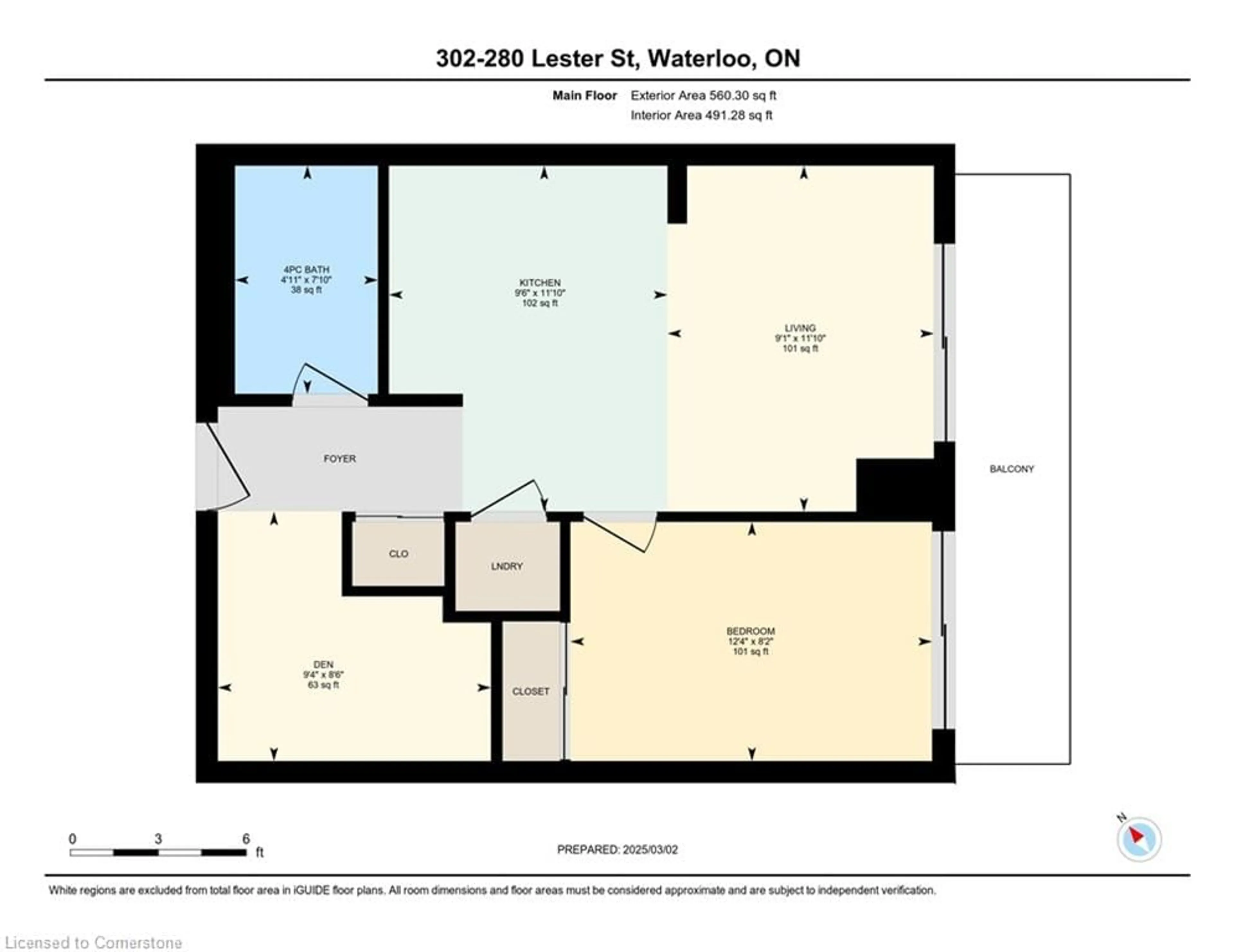 Floor plan for 280 Lester St #302, Waterloo Ontario N2L 3W5