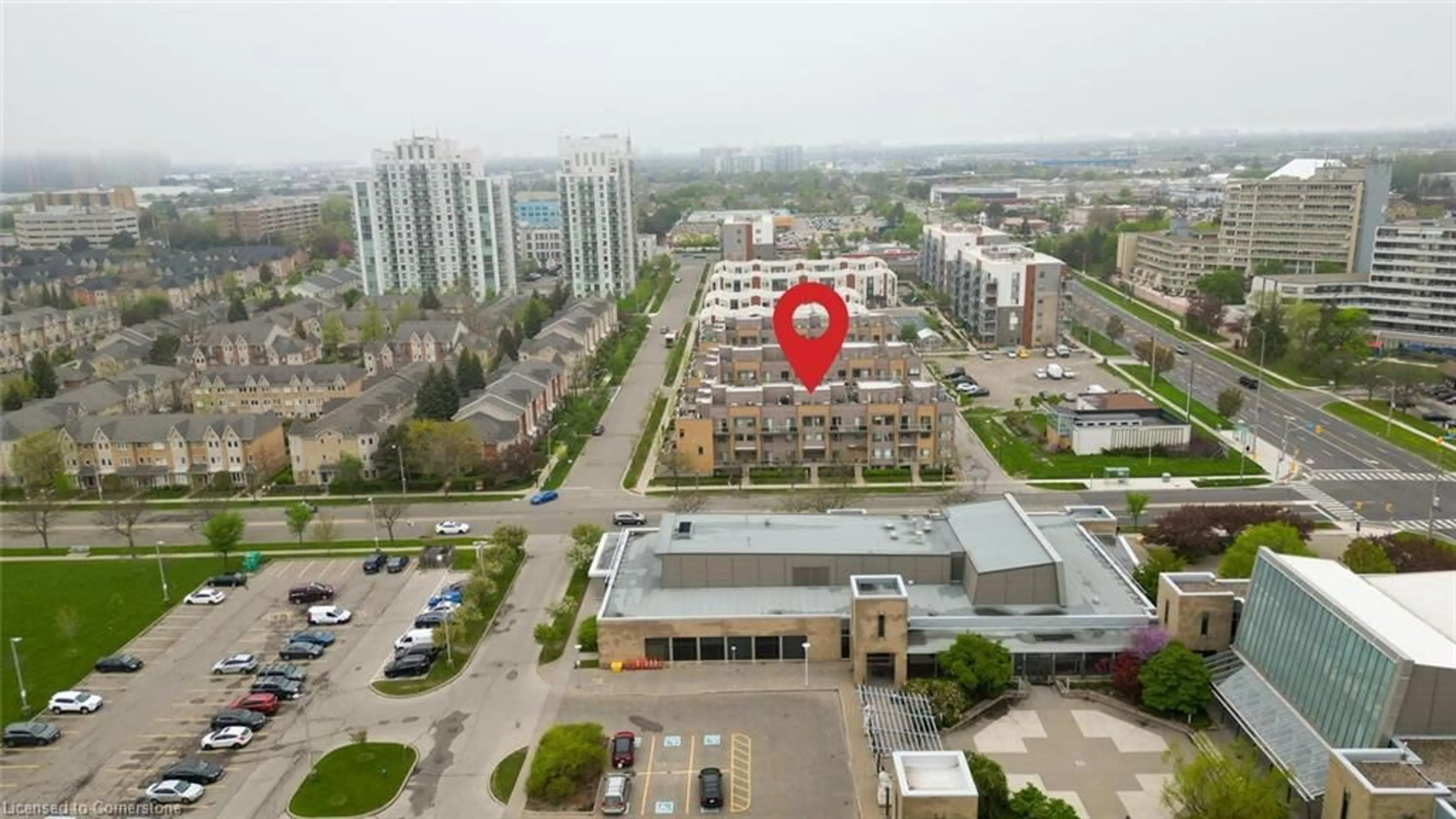 A pic from outside/outdoor area/front of a property/back of a property/a pic from drone, city buildings view from balcony for 1070 Progress Ave #306, Scarborough Ontario M1B 0C5