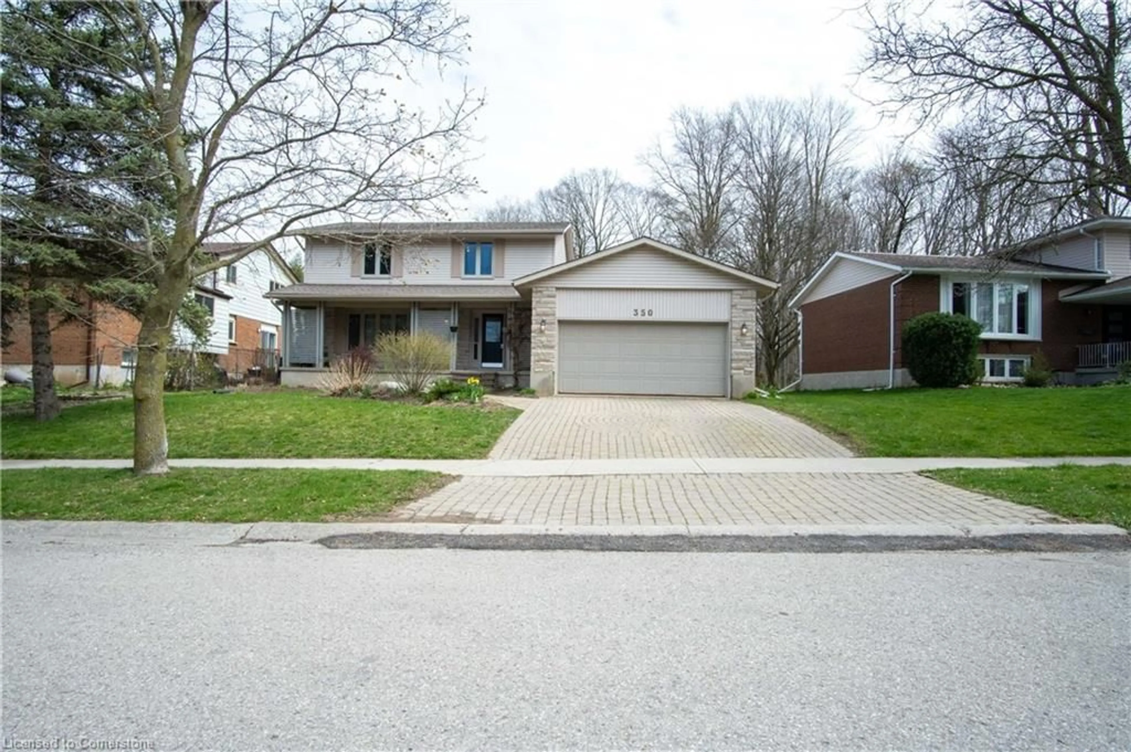 Home with brick exterior material, street for 350 Thorncrest Dr, Waterloo Ontario N2L 5R7
